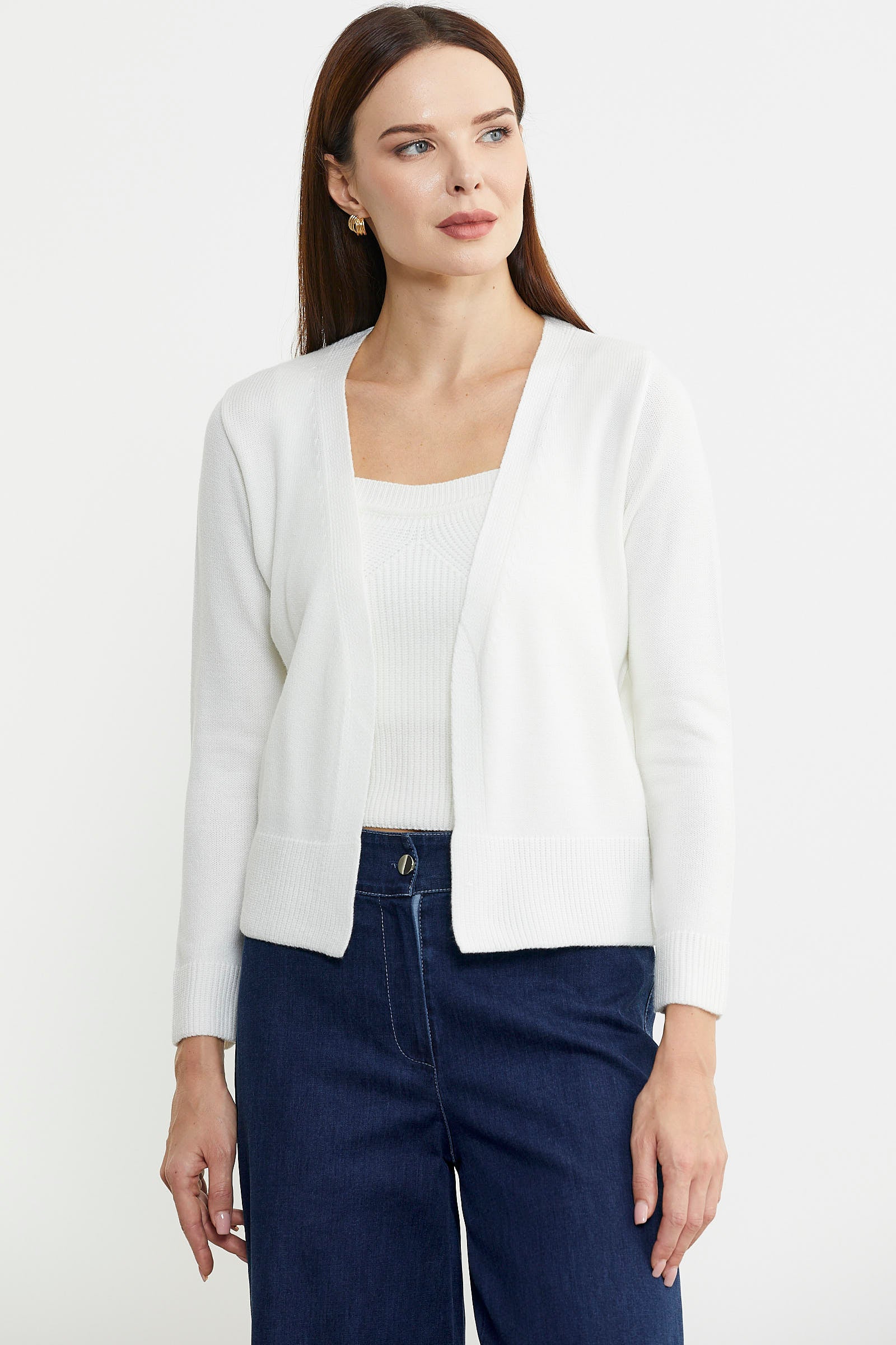 İçi Askılı Triko Hırka Takım - Kemik - Sementa