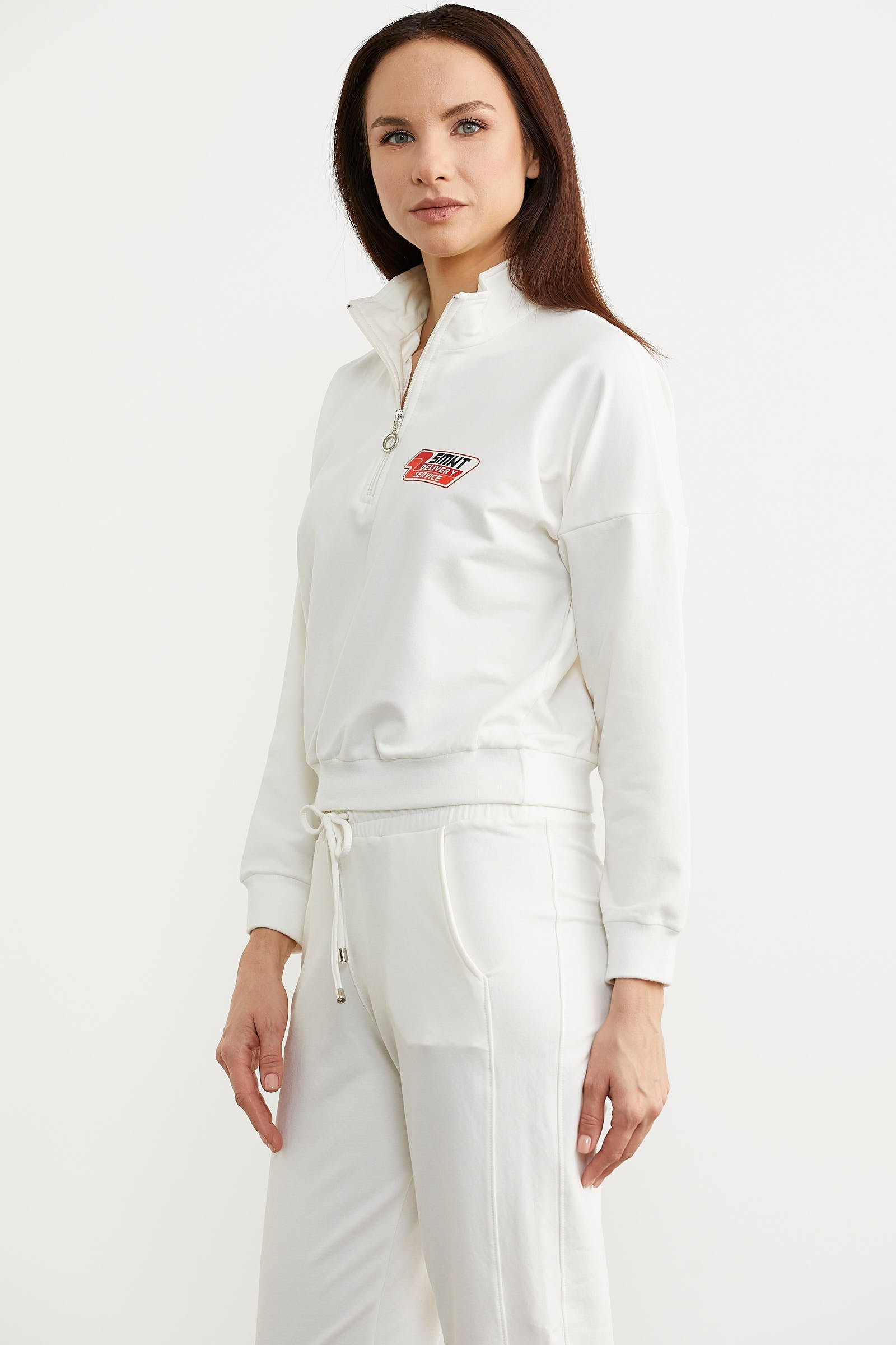 Jogger Dik Yaka Eşofman Takım - Ekru (3) Sementa