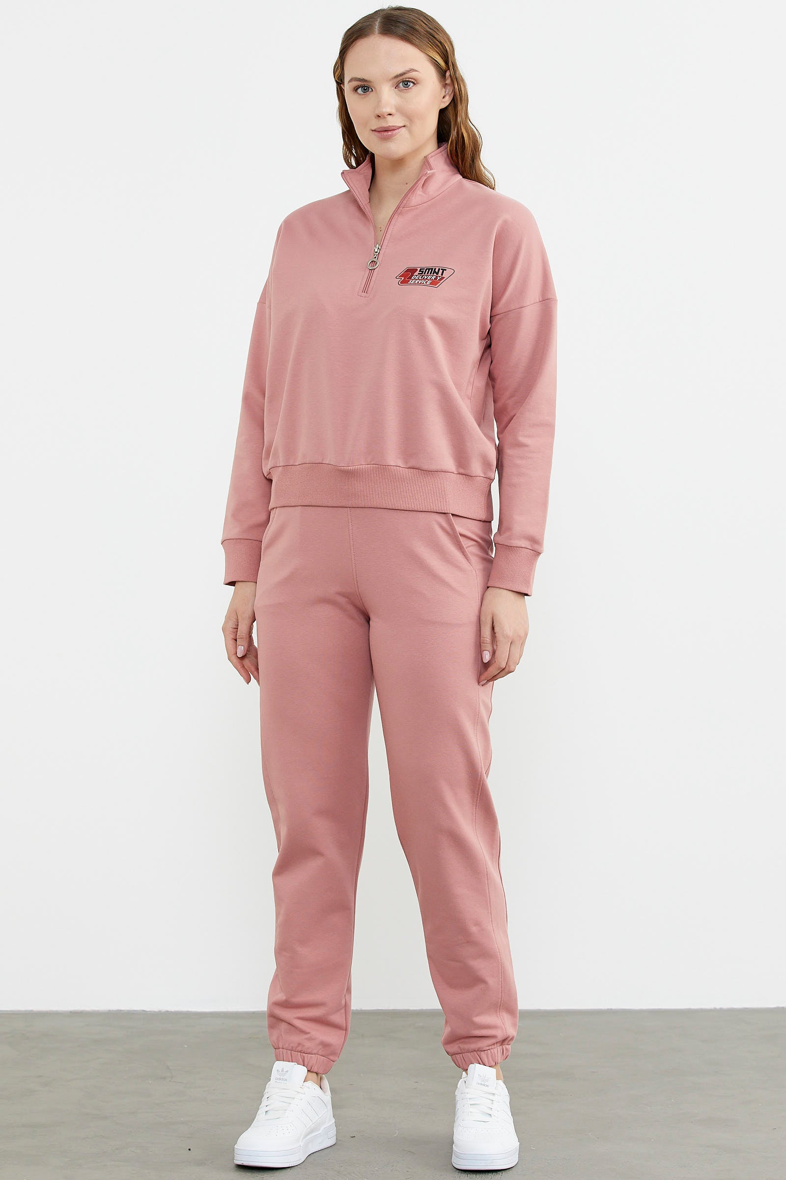 Jogger Dik Yaka Eşofman Takım - Gül Kurusu (2) Sementa