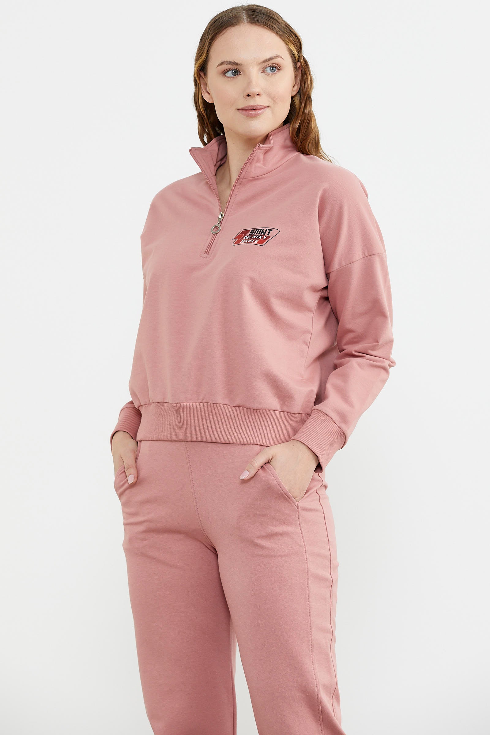 Jogger Dik Yaka Eşofman Takım - Gül Kurusu (5) Sementa