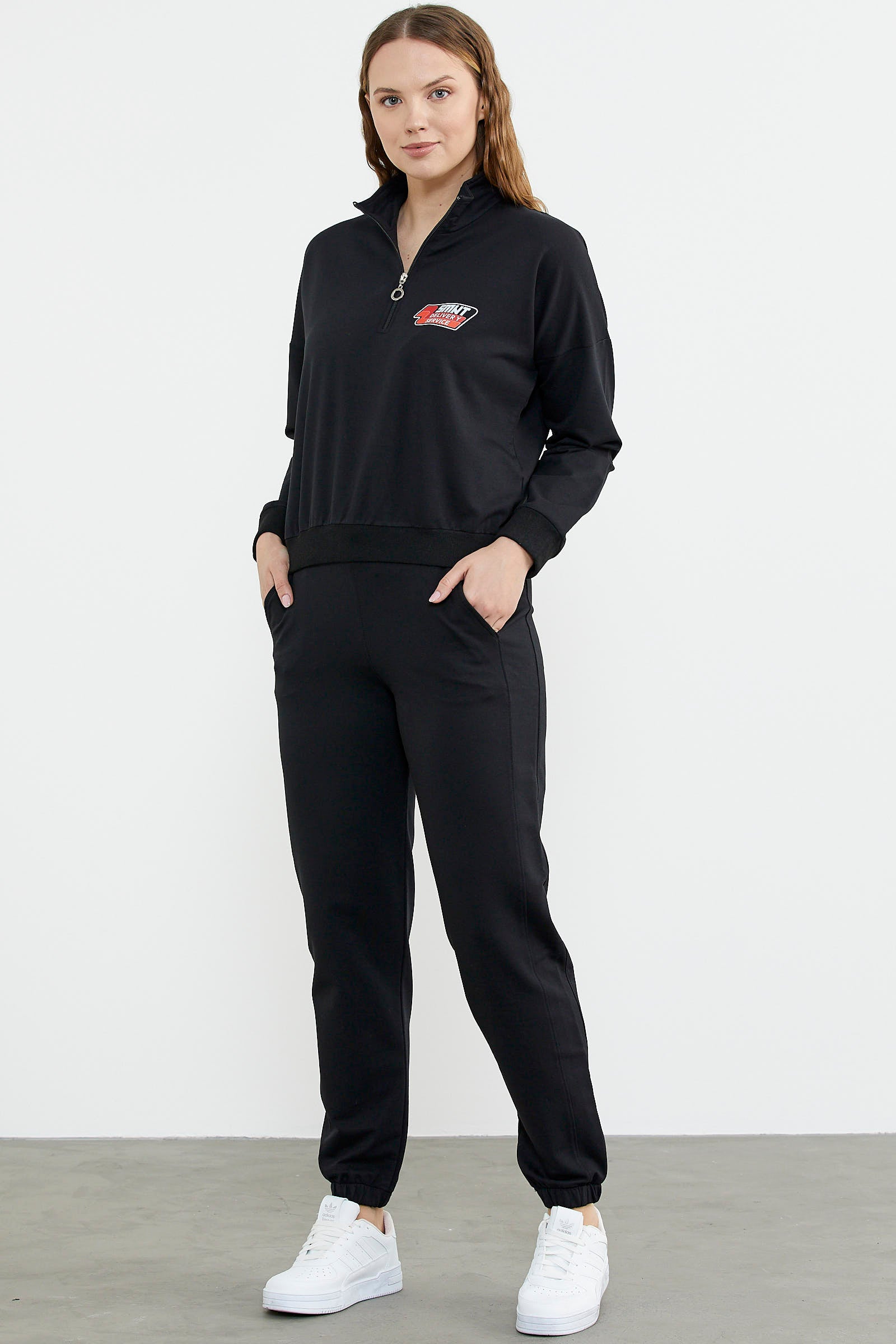 Jogger Dik Yaka Eşofman Takım - Siyah (2) Sementa