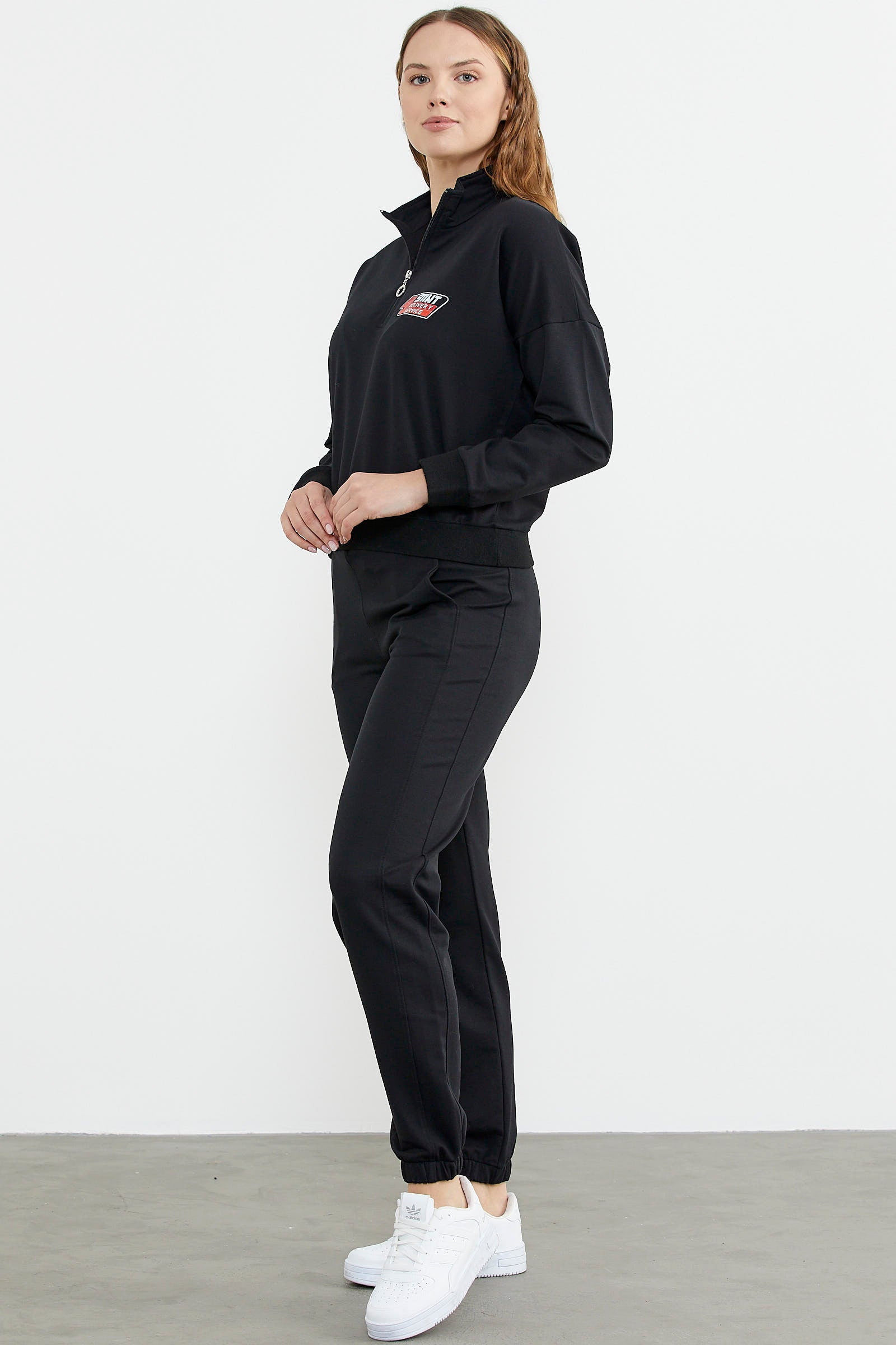 Jogger Dik Yaka Eşofman Takım - Siyah (3) Sementa