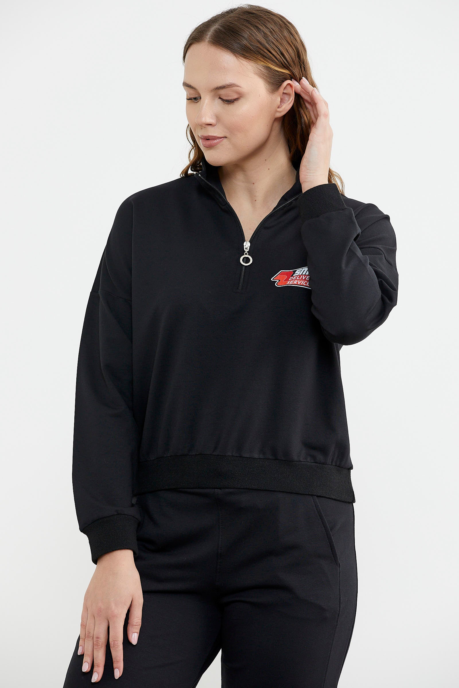 Jogger Dik Yaka Eşofman Takım - Siyah (4) Sementa