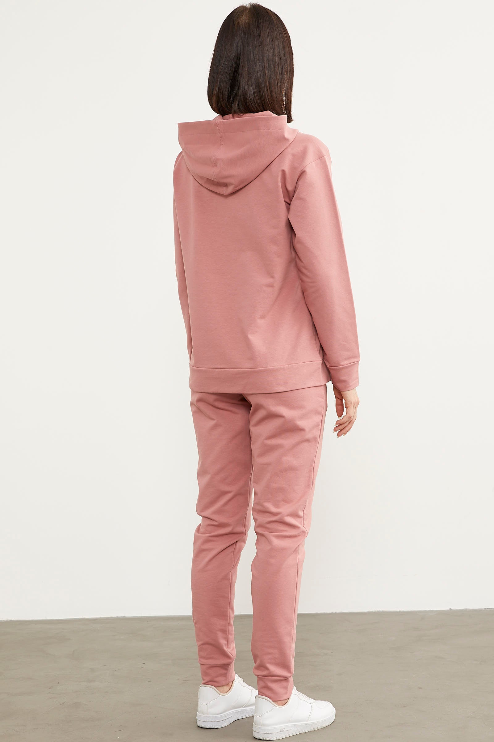 Jogger Oversize Kapüşonlu Eşofman Takım - Gül (7) Sementa
