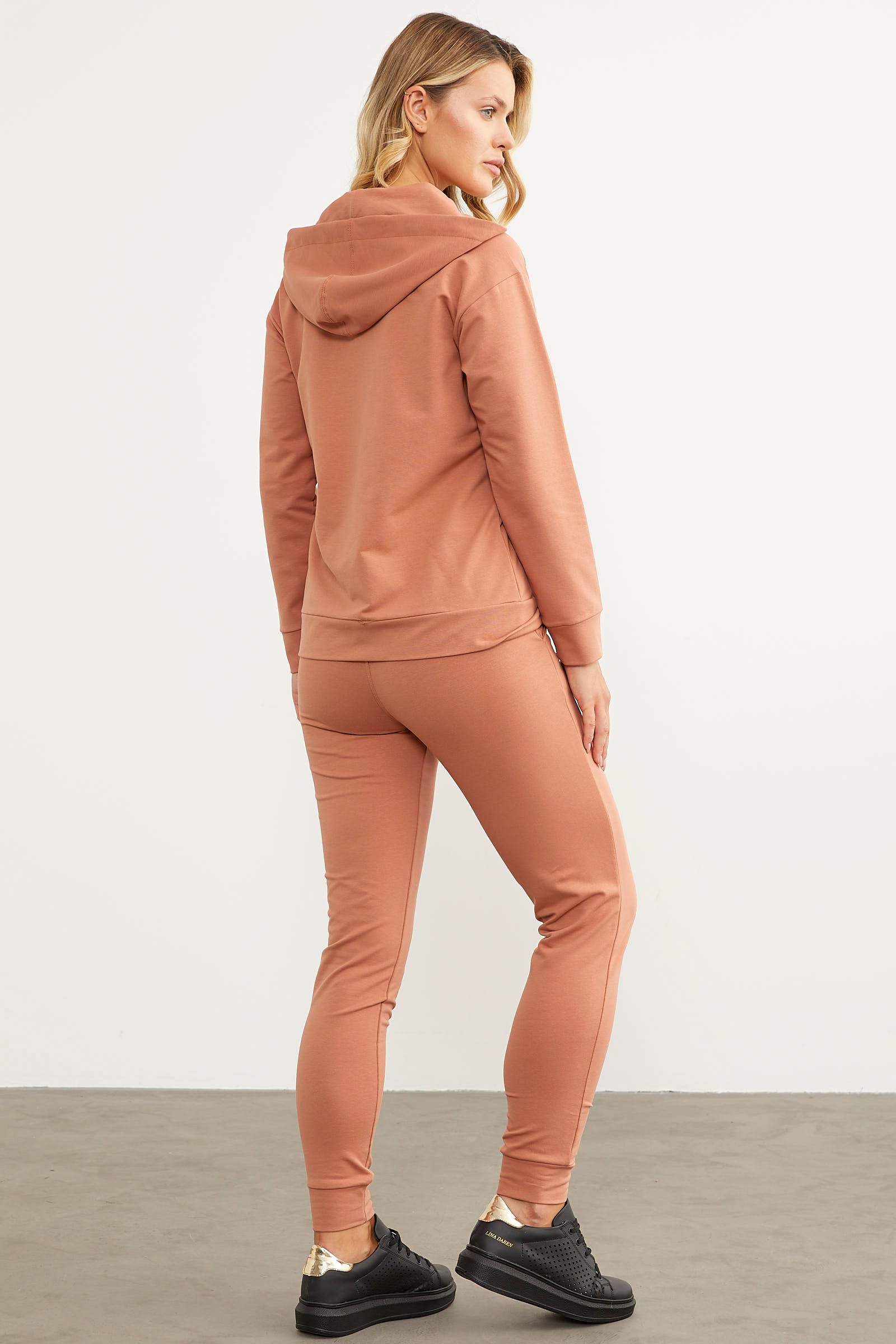 Jogger Oversize Kapüşonlu Eşofman Takım - Somon (8) Sementa