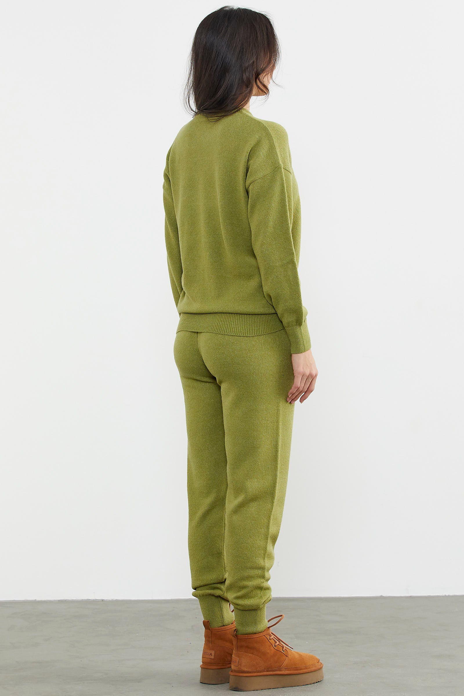 Jogger Pantolonlu Baskılı Triko Takım - Yeşil (6) Sementa