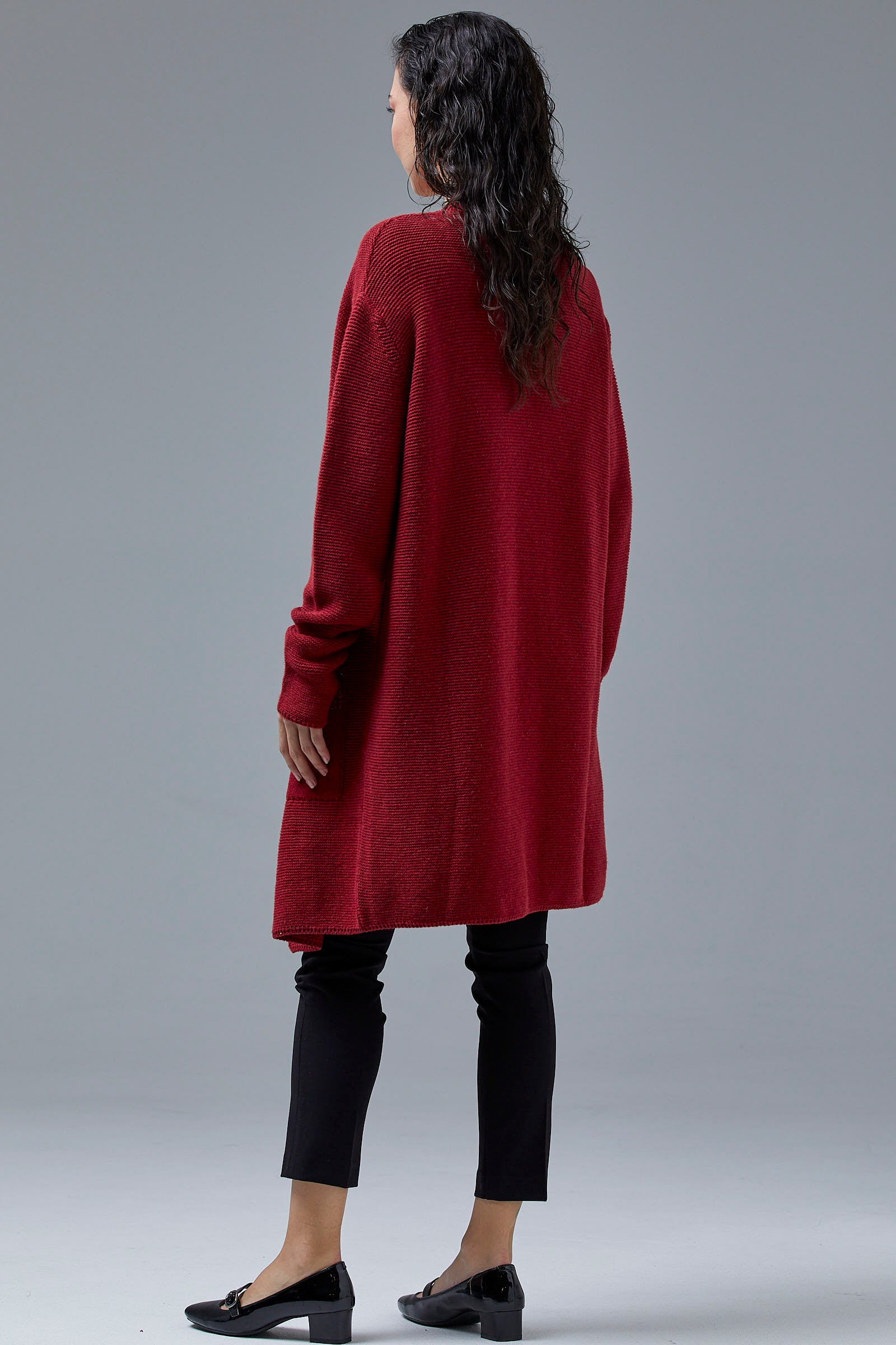 Kadın Cepli Triko Ceket - Kırmızı (8) Sementa