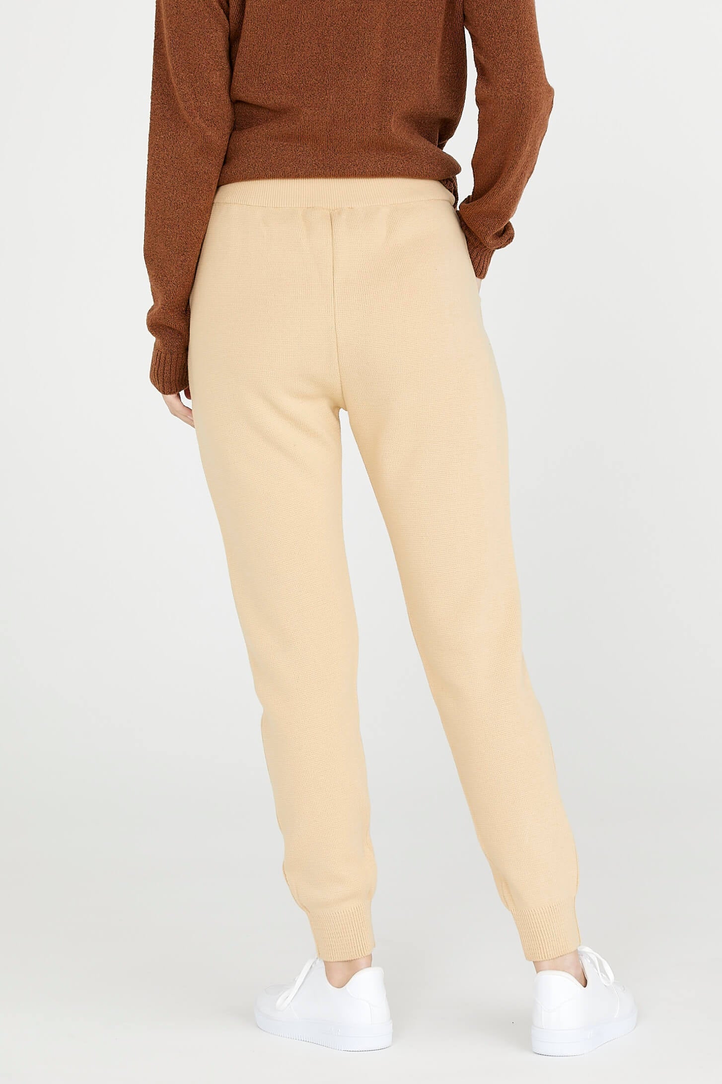 Kadın Cepli Triko Pantolon - Kum (4) Sementa