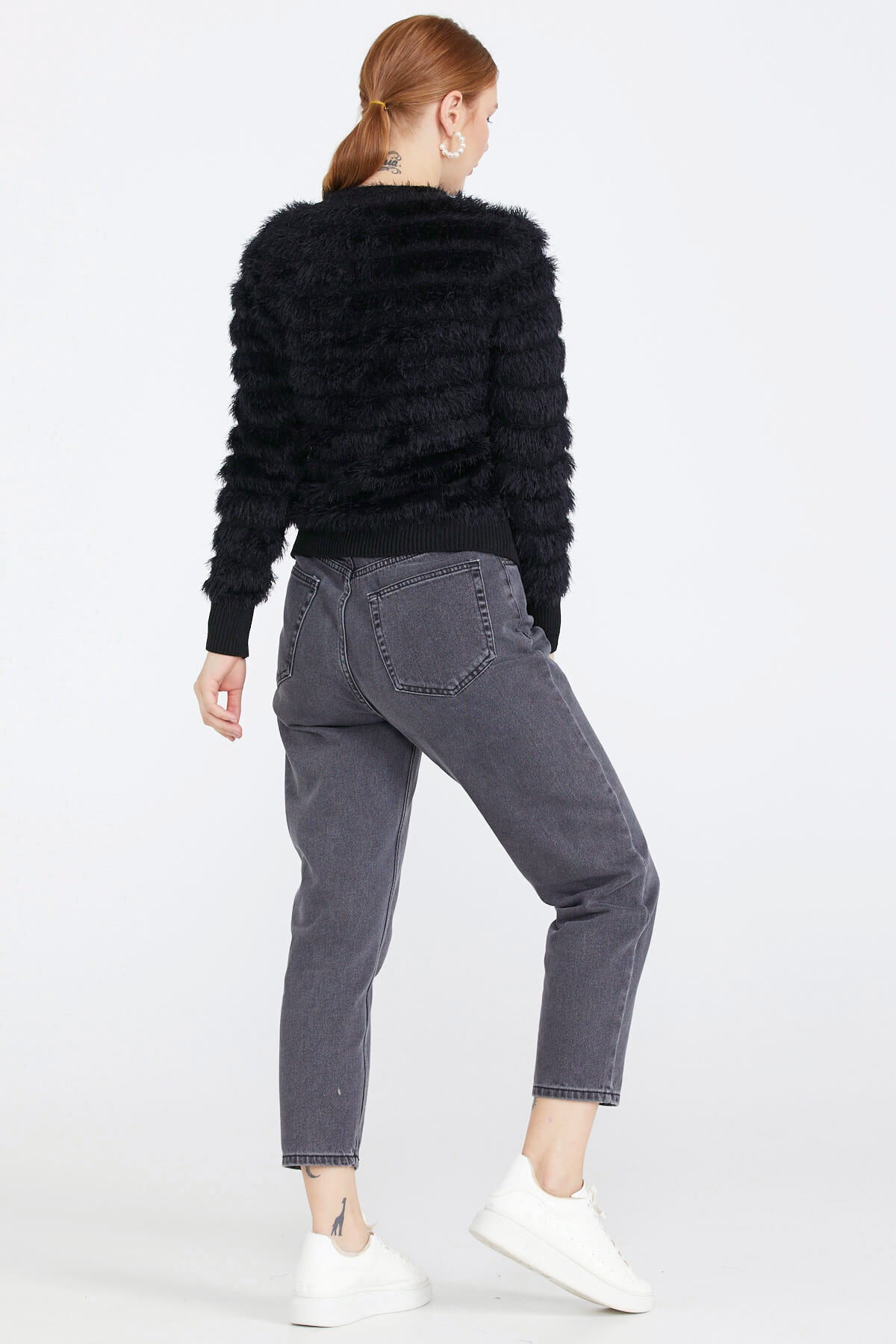 Kadın Triko Ceket - Siyah (4) Sementa