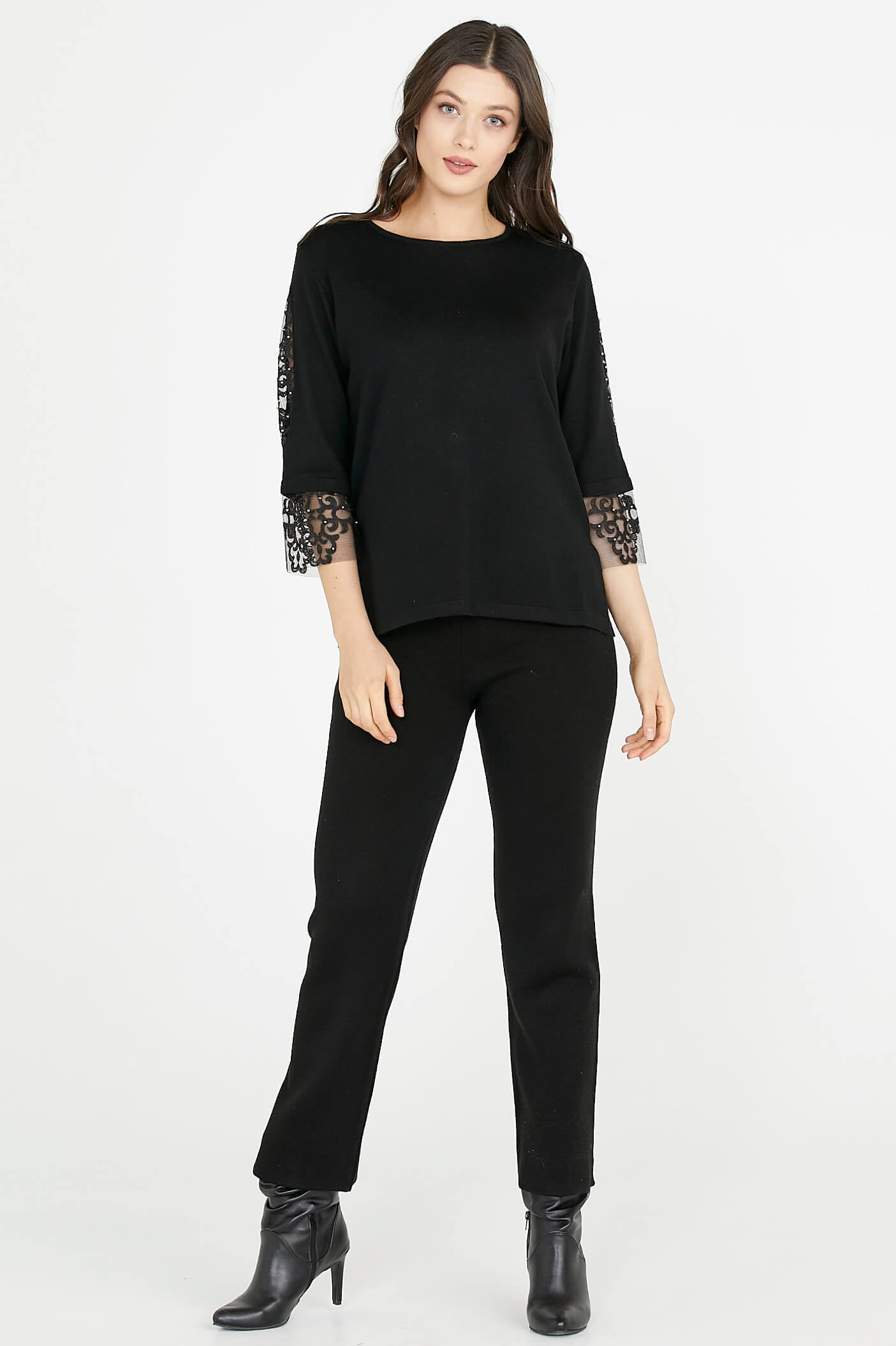 Kadın Triko Pantolon - Siyah (1) Sementa