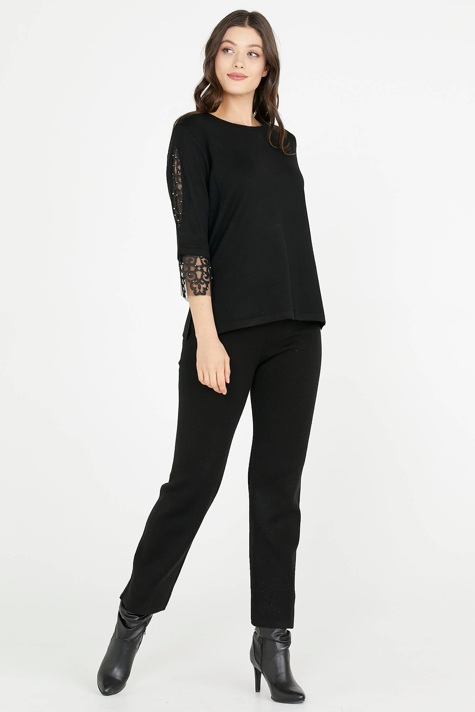 Kadın Triko Pantolon - Siyah (2) Sementa