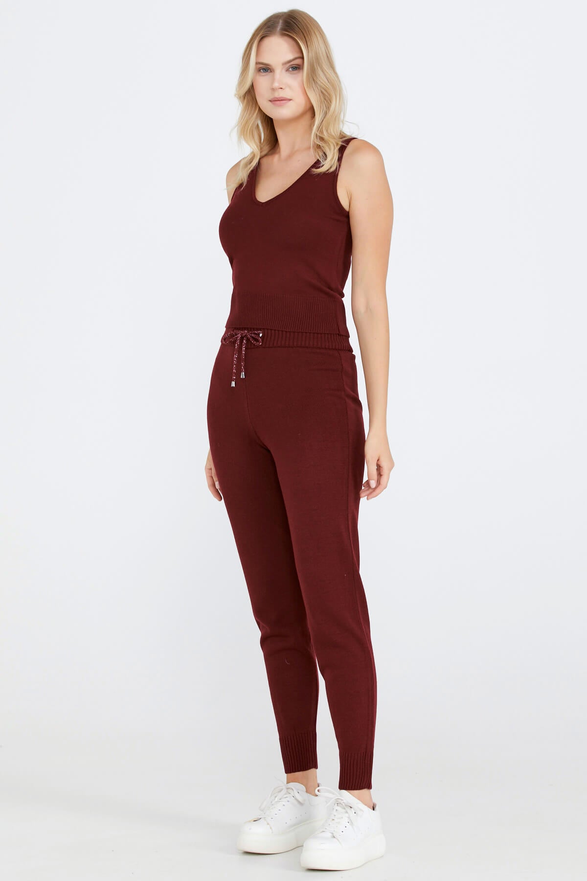 Kadın Üçlü Triko Takım - Bordo (4) Sementa