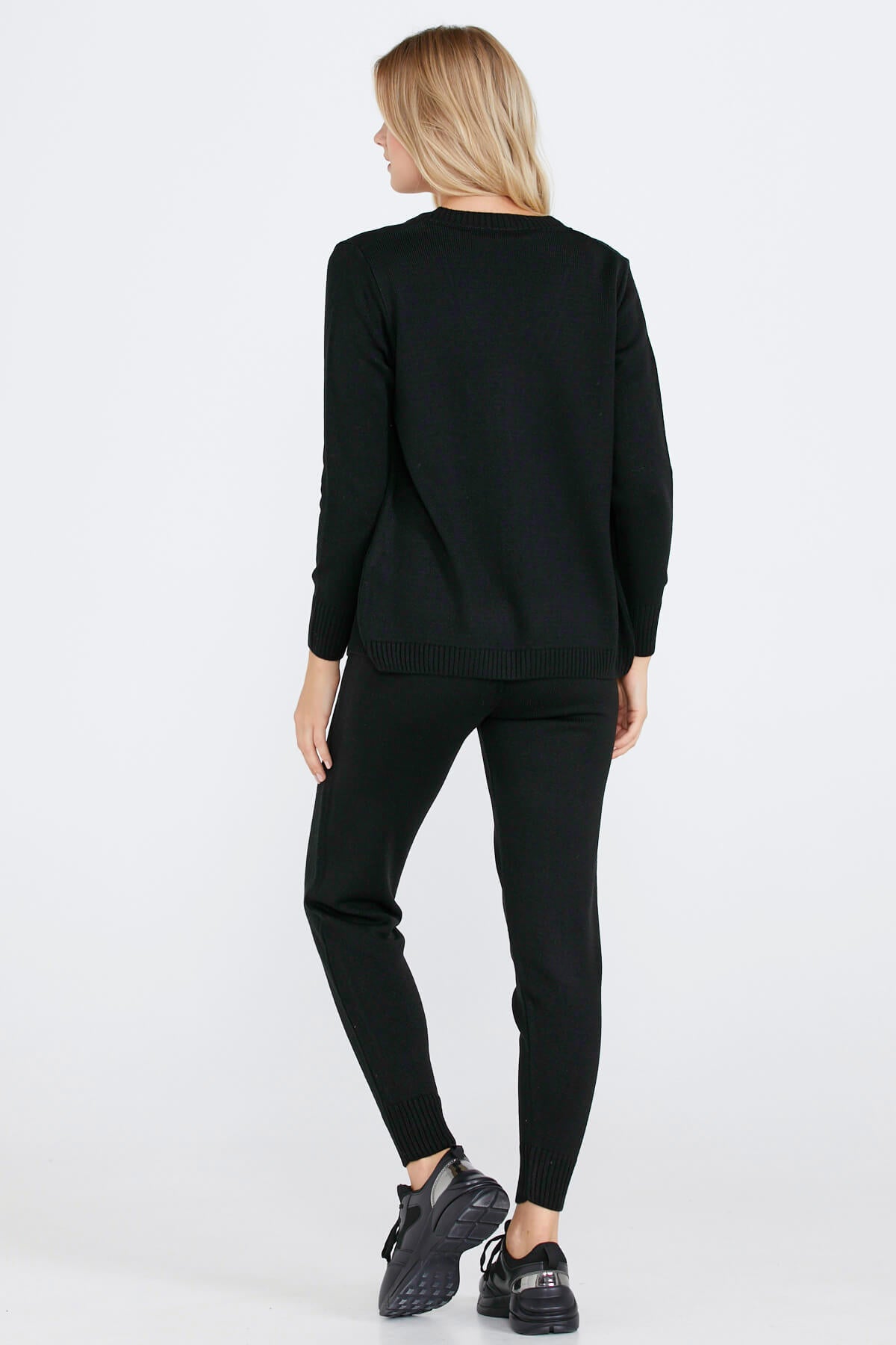 Kadın Üçlü Triko Takım - Siyah (3) Sementa