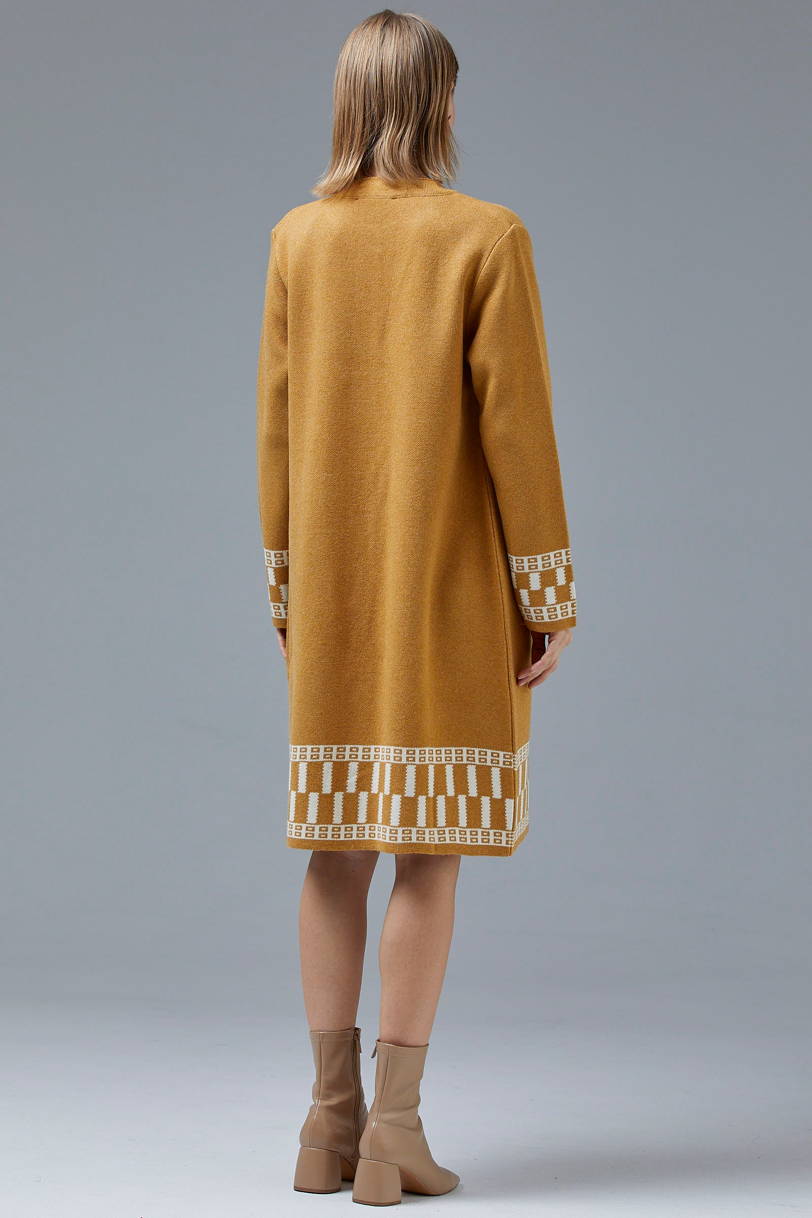 Kalın Dolu İğne Uzun Triko Hırka - Güneş (6) Sementa