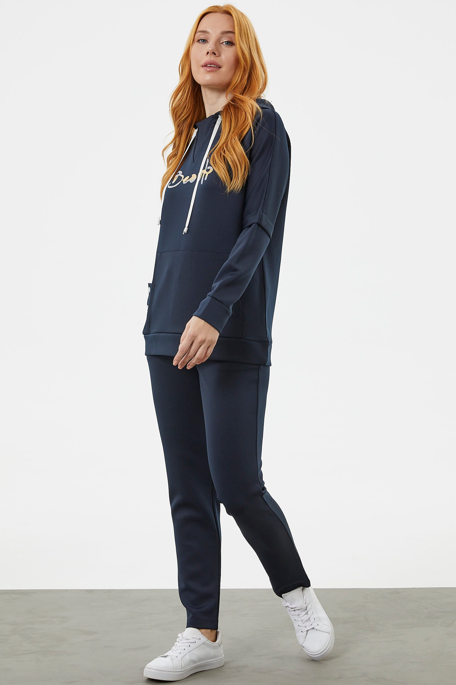 Kanguru Cepli Dalgıç Kumaş Eşofman Takım - Lacivert (2) Sementa