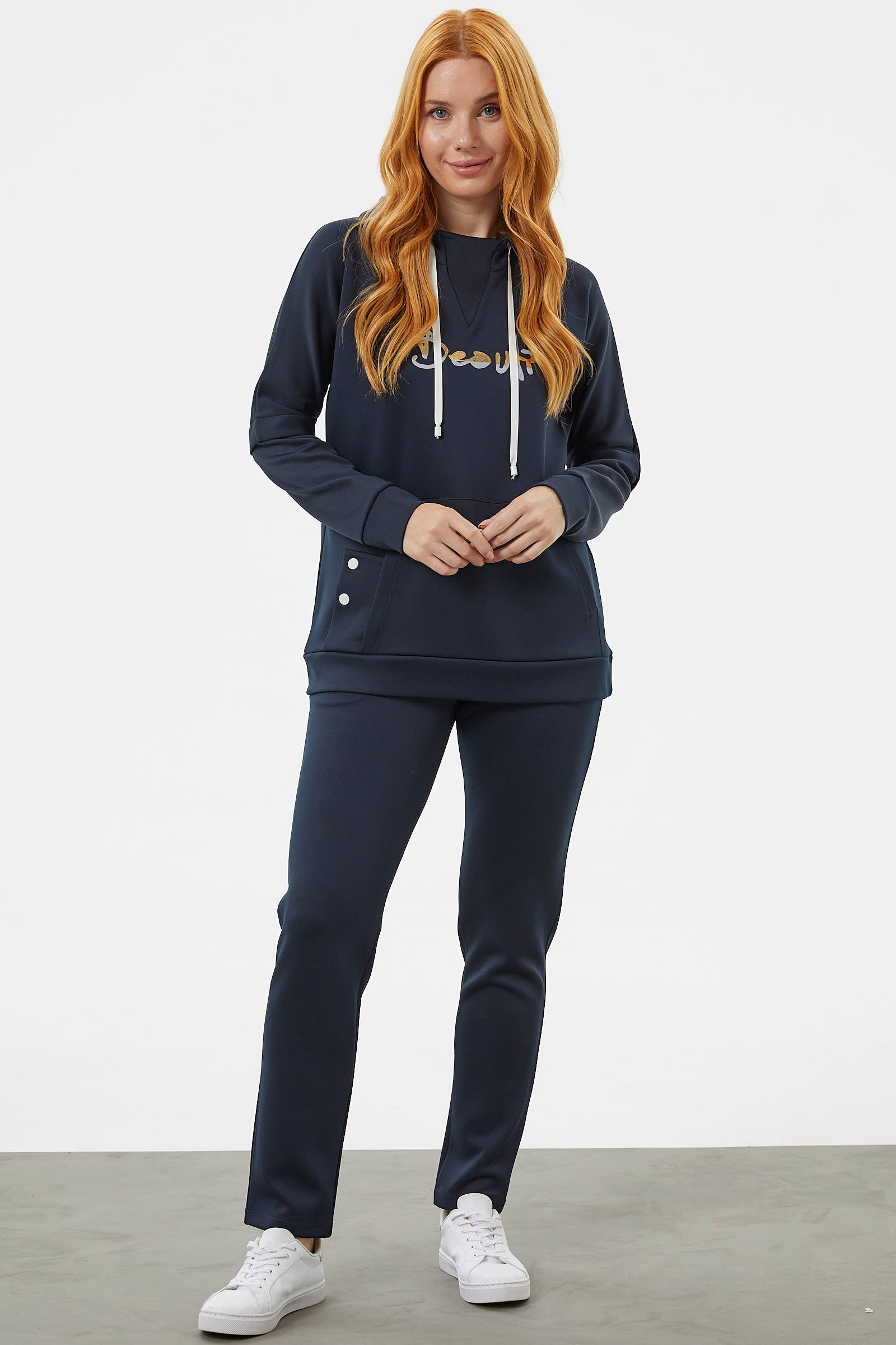 Kanguru Cepli Dalgıç Kumaş Eşofman Takım - Lacivert (5) Sementa