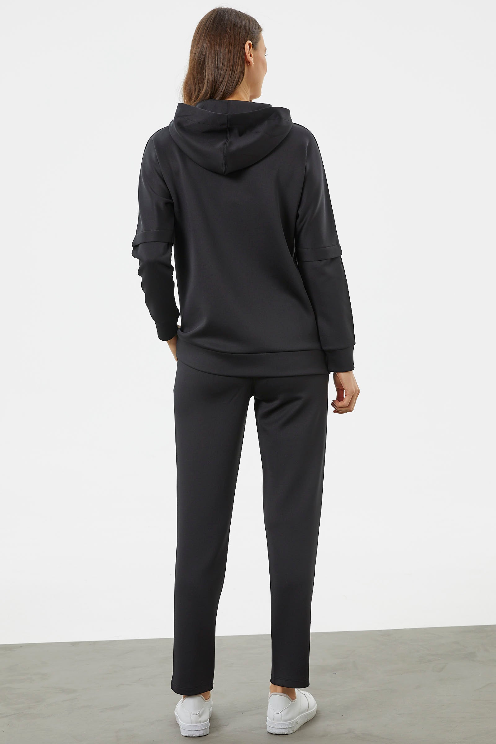 Kanguru Cepli Dalgıç Kumaş Eşofman Takım - Siyah (6) Sementa