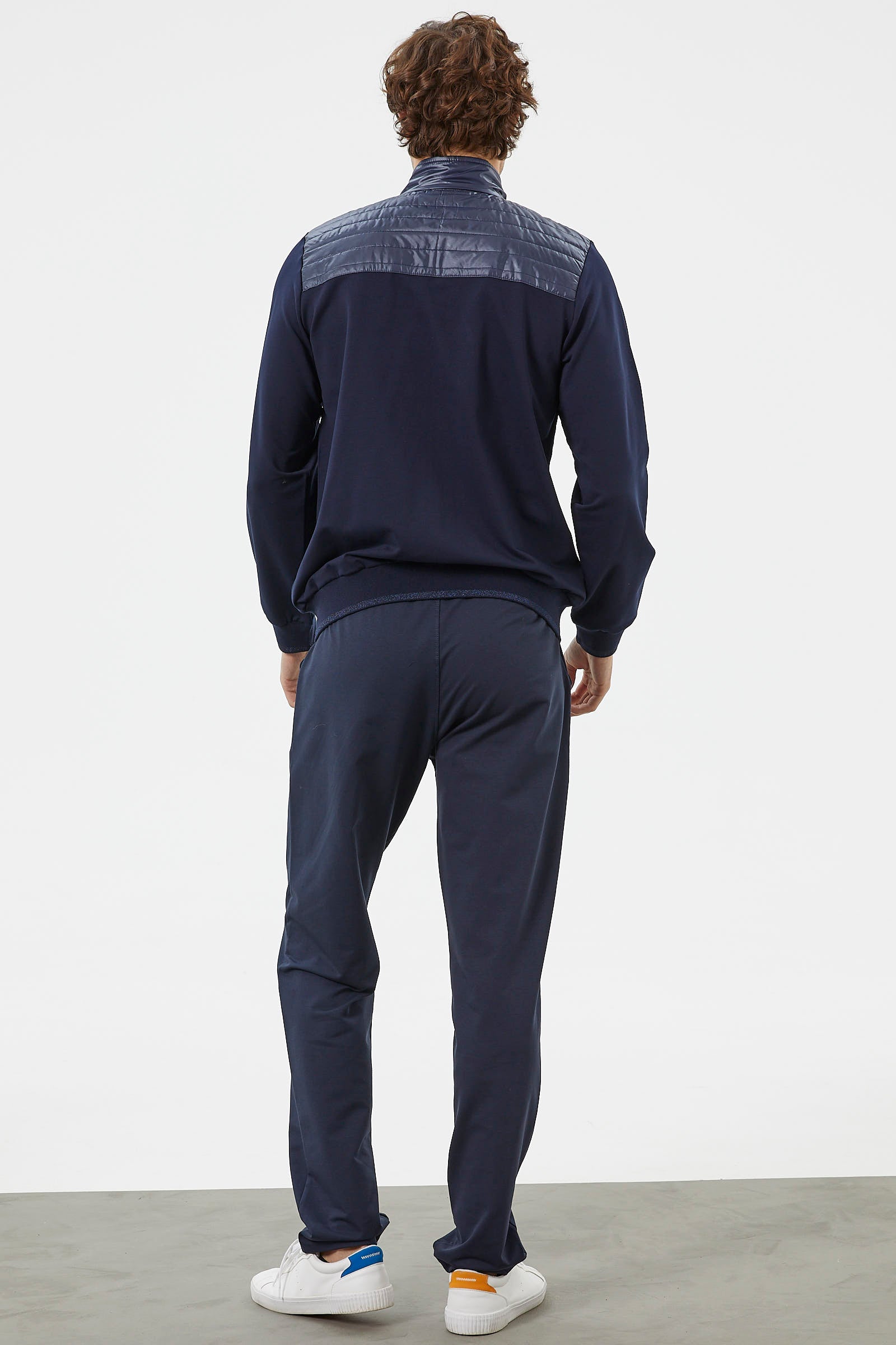 Kapitone Dik Yaka Fermuarlı Eşofman Takım - Lacivert (6) Sementa