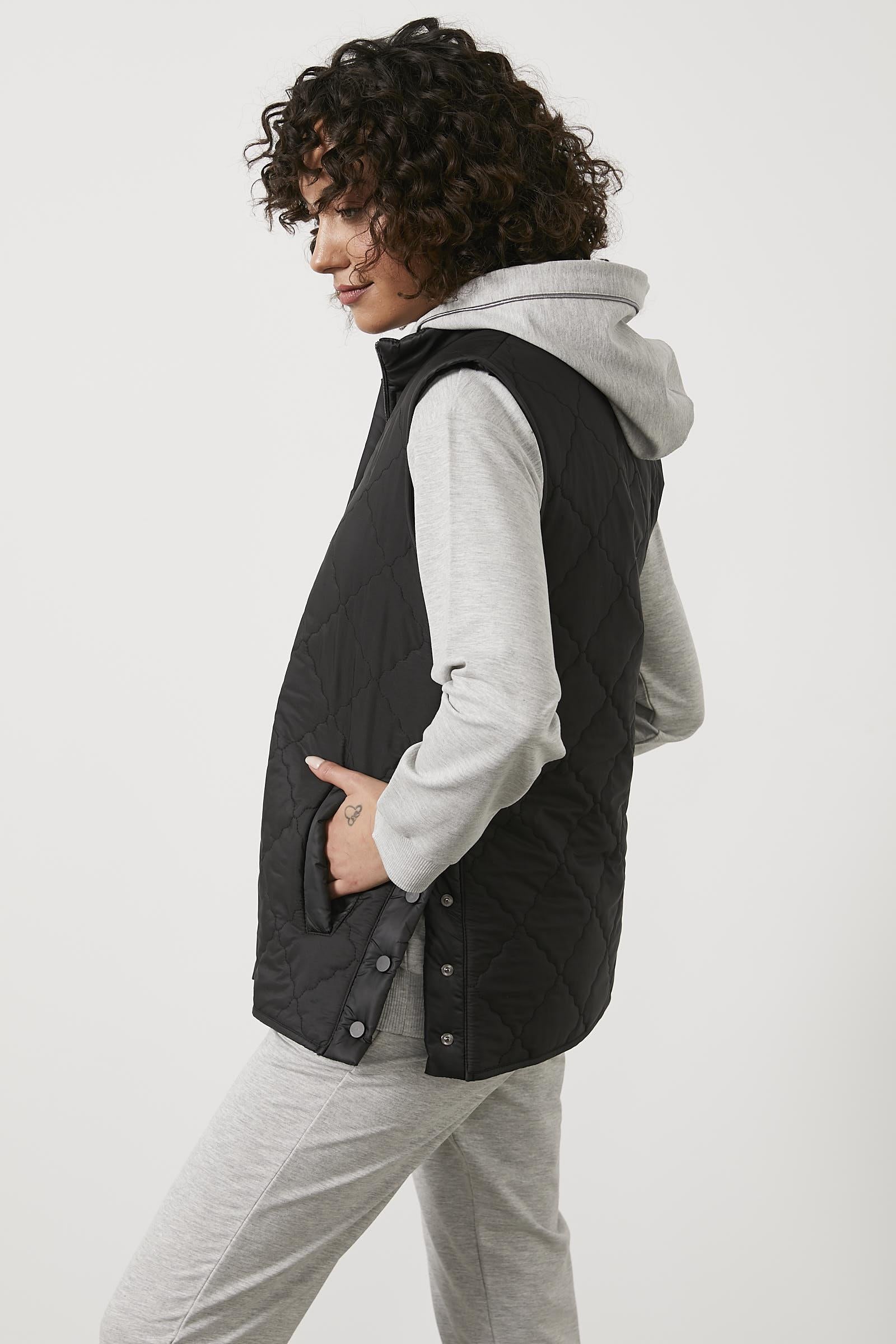 Kapitone İçi Peluş Yelek - Siyah (5) Sementa