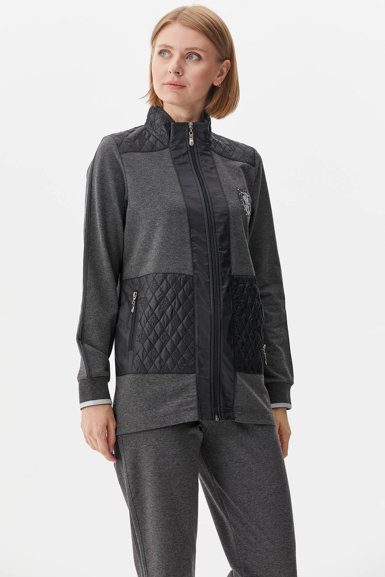 Kapitone Kombinli Dik Yaka Eşofman Takım - Antrasit (2) Sementa