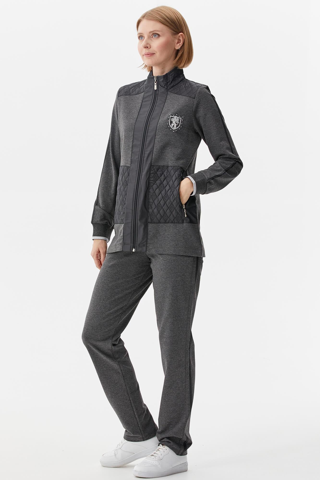 Kapitone Kombinli Dik Yaka Eşofman Takım - Antrasit (5) Sementa