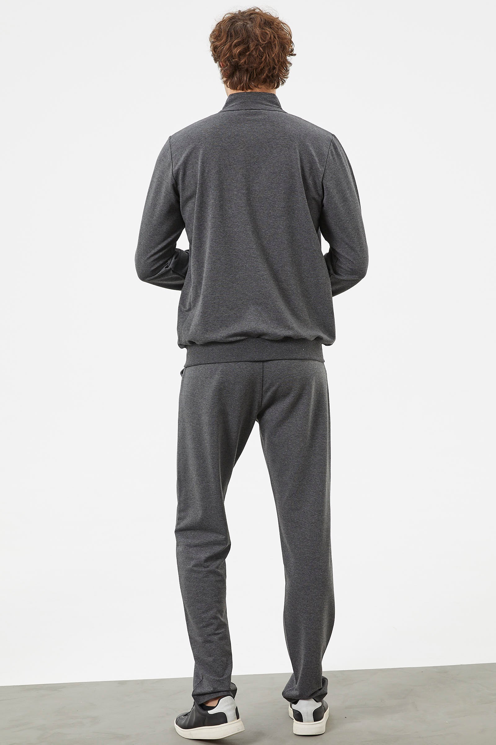 Kapitone Kombinli Fermuarlı Eşofman Takım - Antrasit (4) Sementa