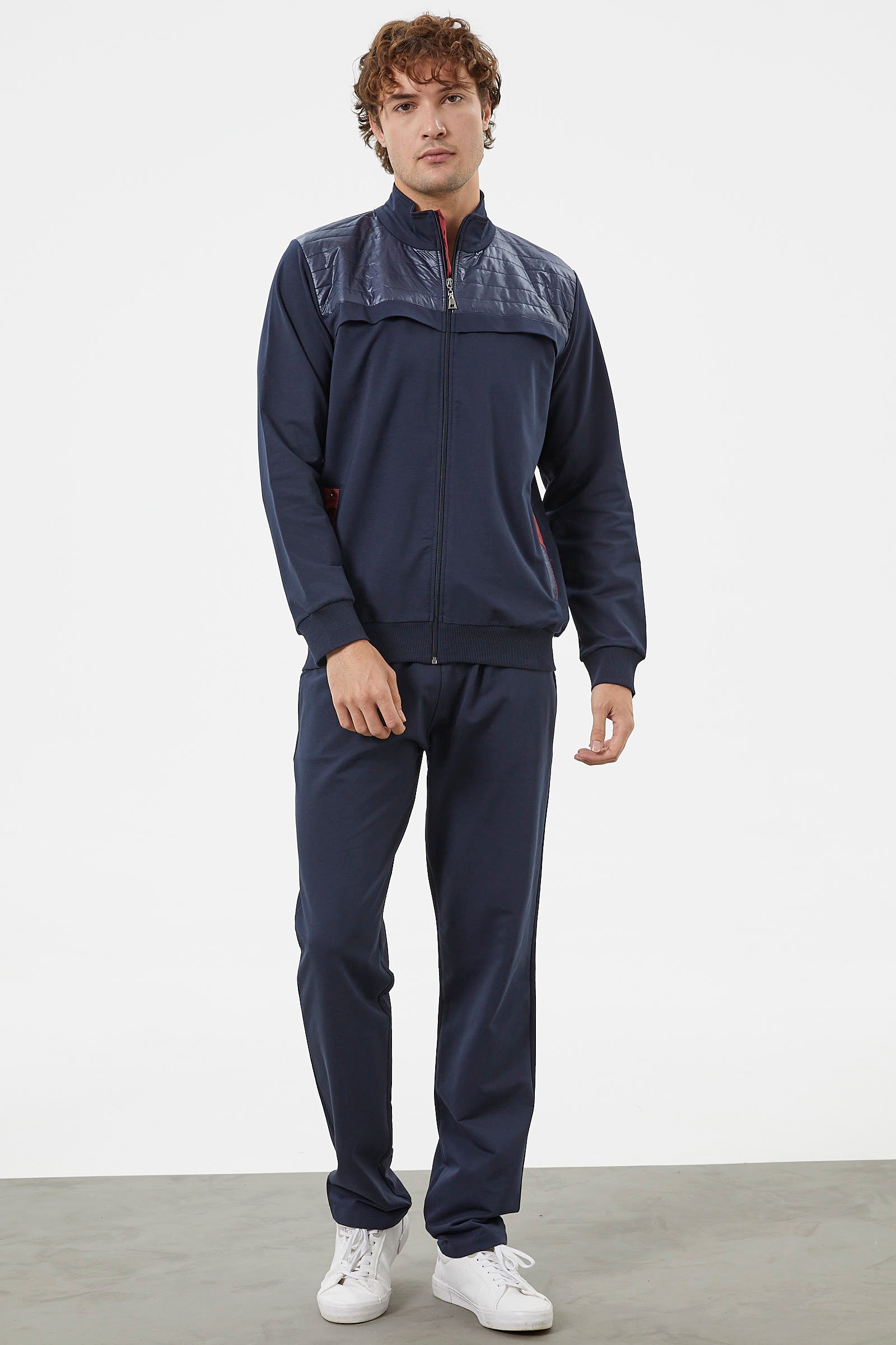 Kapitone Kombinli Fermuarlı Eşofman Takım - Lacivert (2) Sementa