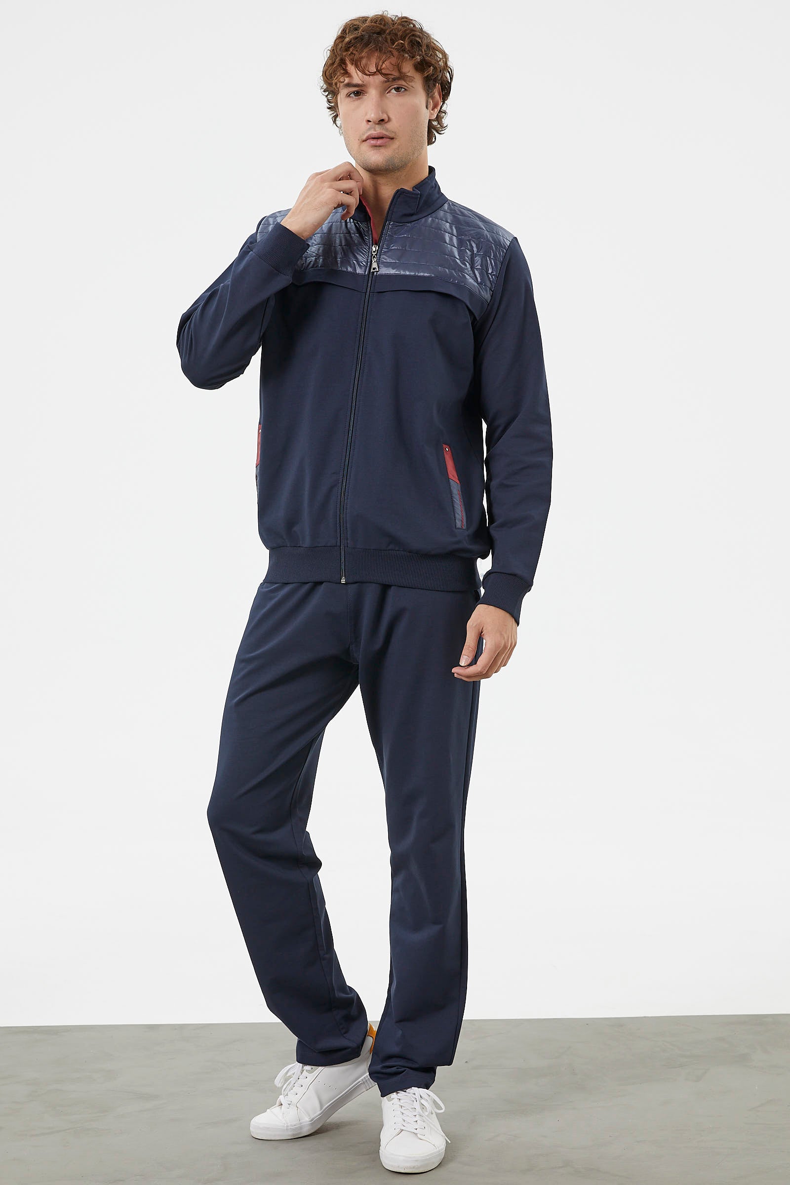 Kapitone Kombinli Fermuarlı Eşofman Takım - Lacivert (5) Sementa