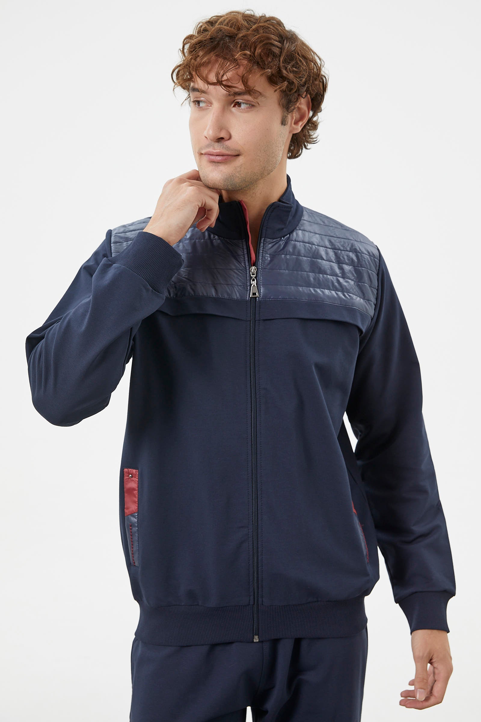 Kapitone Kombinli Fermuarlı Eşofman Takım - Lacivert (3) Sementa