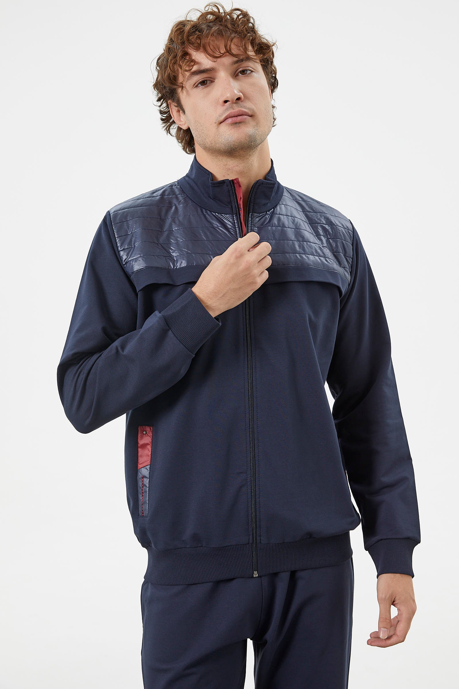 Kapitone Kombinli Fermuarlı Eşofman Takım - Lacivert (4) Sementa