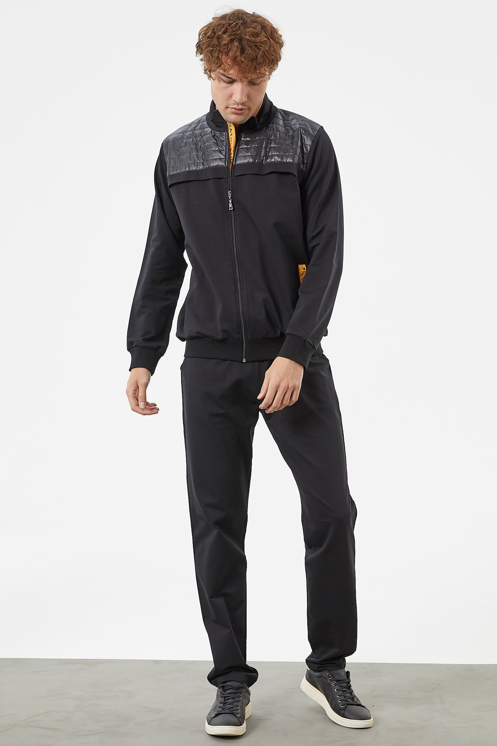 Kapitone Kombinli Fermuarlı Eşofman Takım - Siyah (2) Sementa