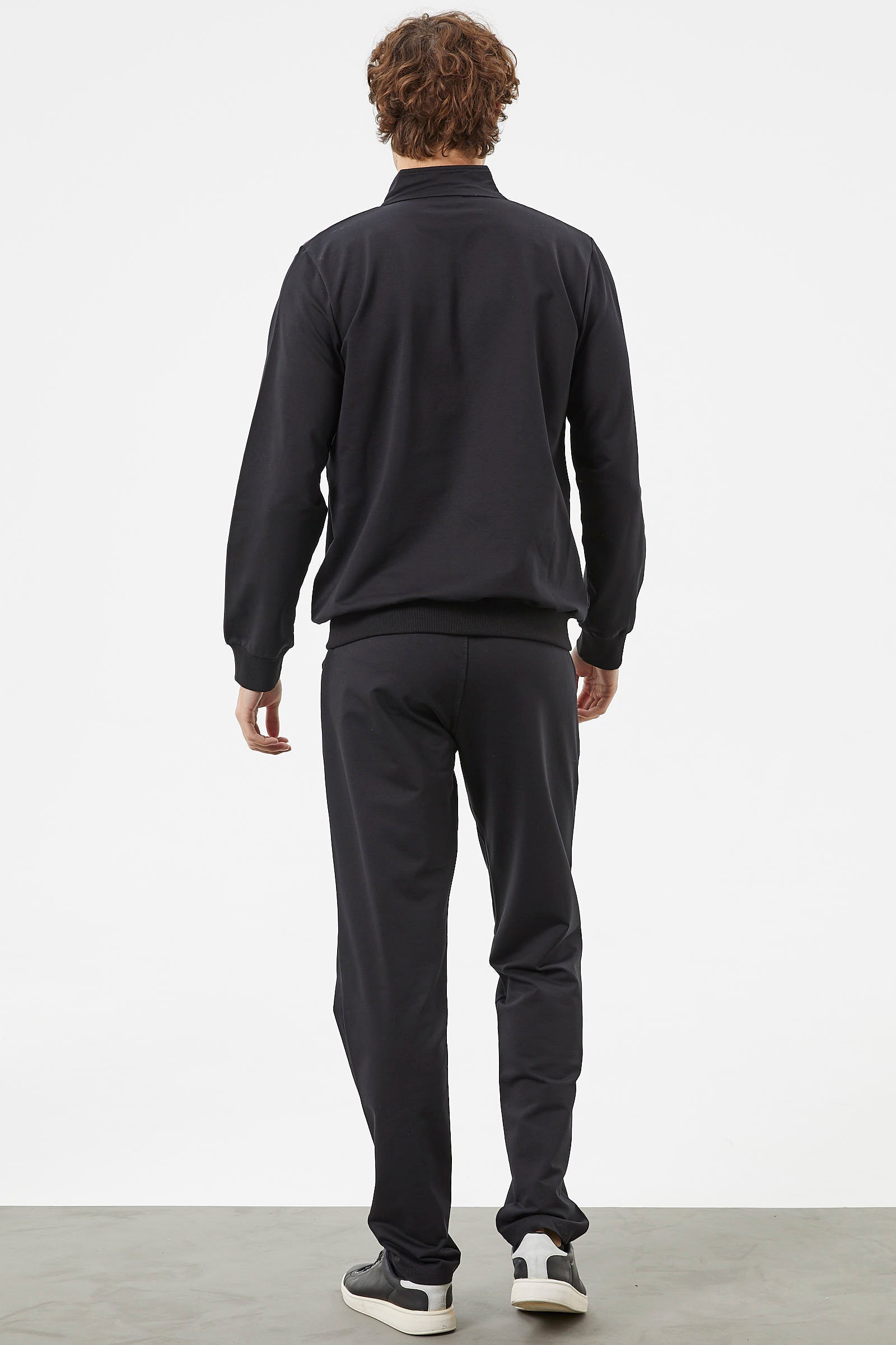 Kapitone Kombinli Fermuarlı Eşofman Takım - Siyah (5) Sementa