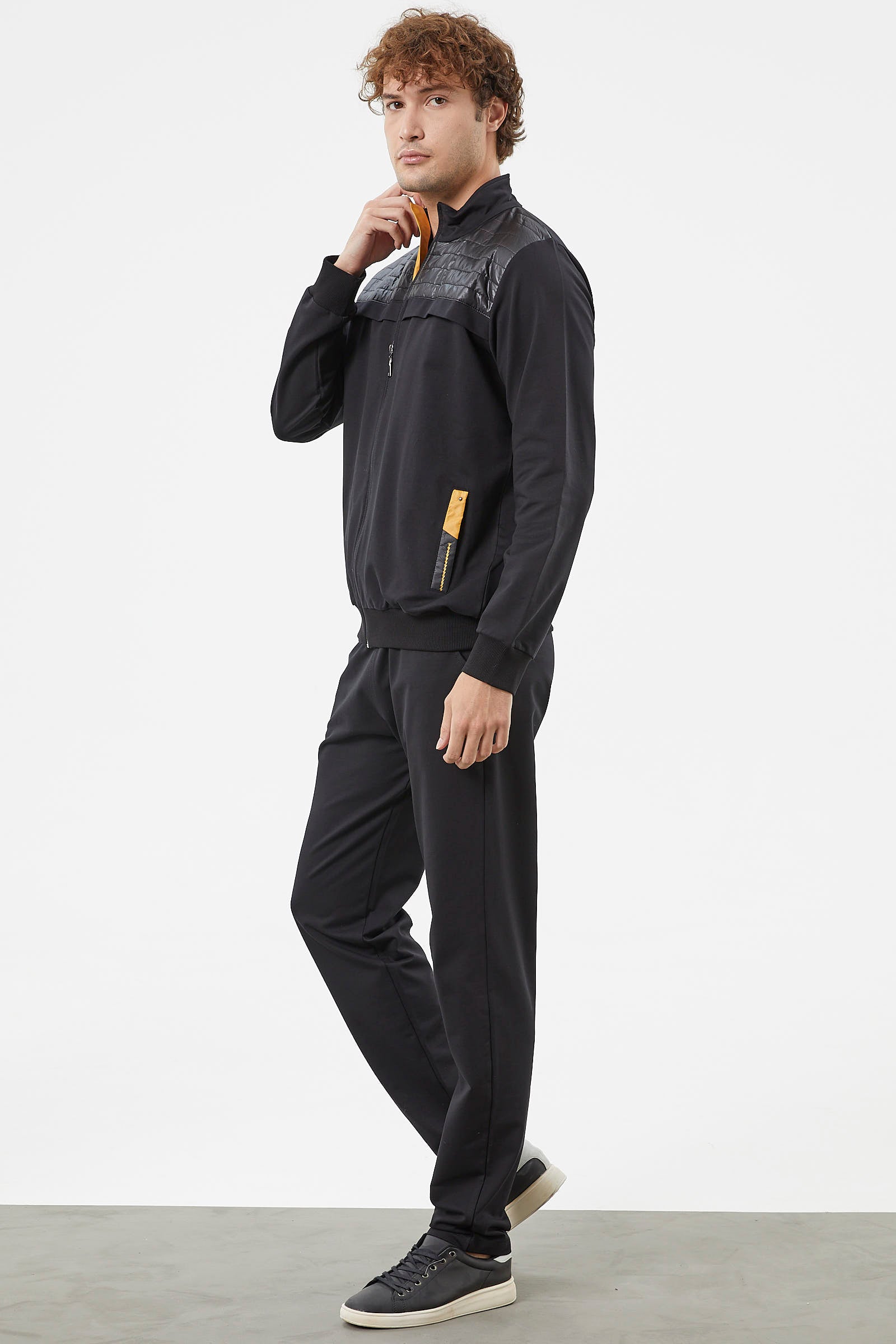 Kapitone Kombinli Fermuarlı Eşofman Takım - Siyah (3) Sementa