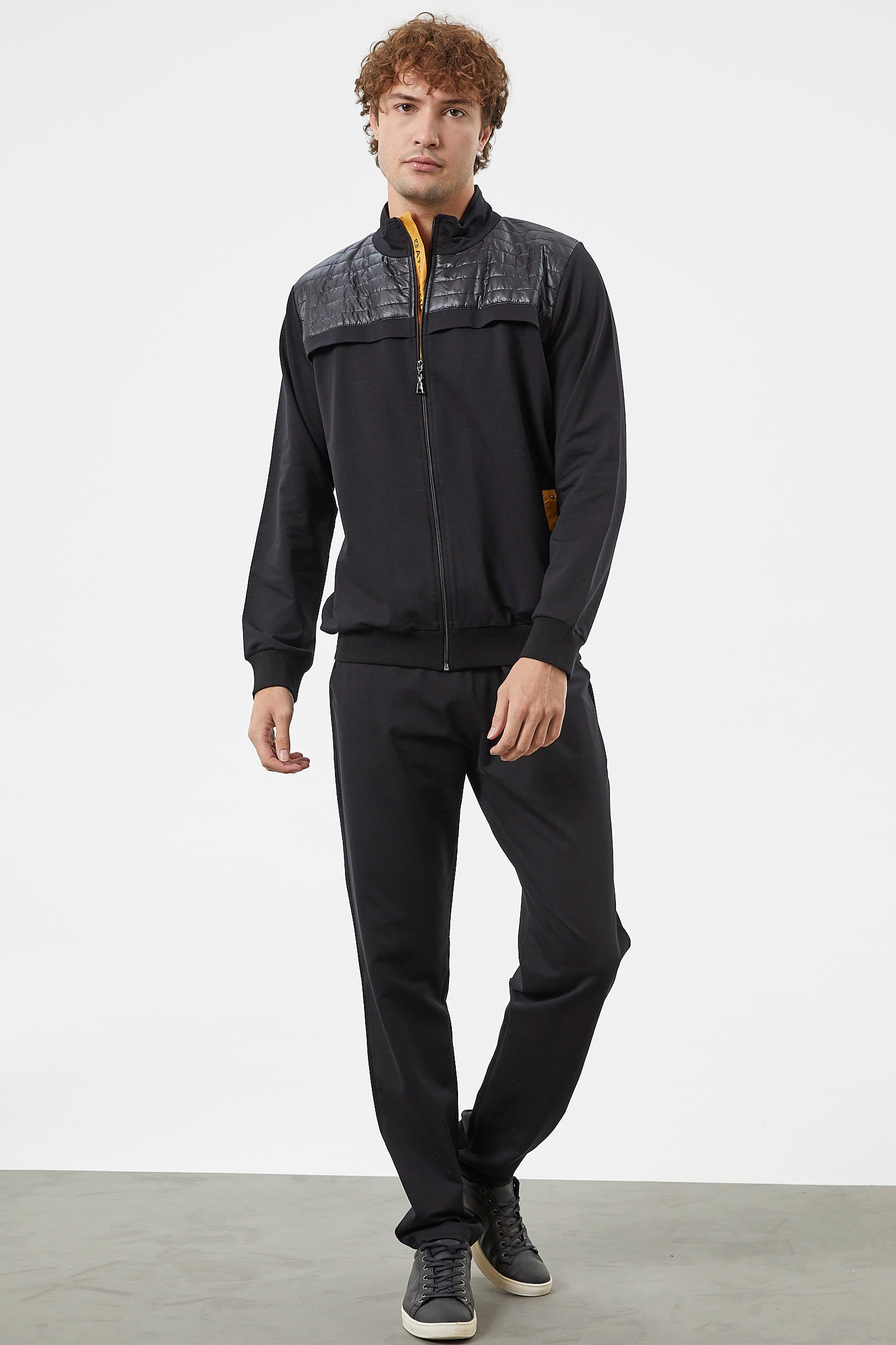 Kapitone Kombinli Fermuarlı Eşofman Takım - Siyah (4) Sementa