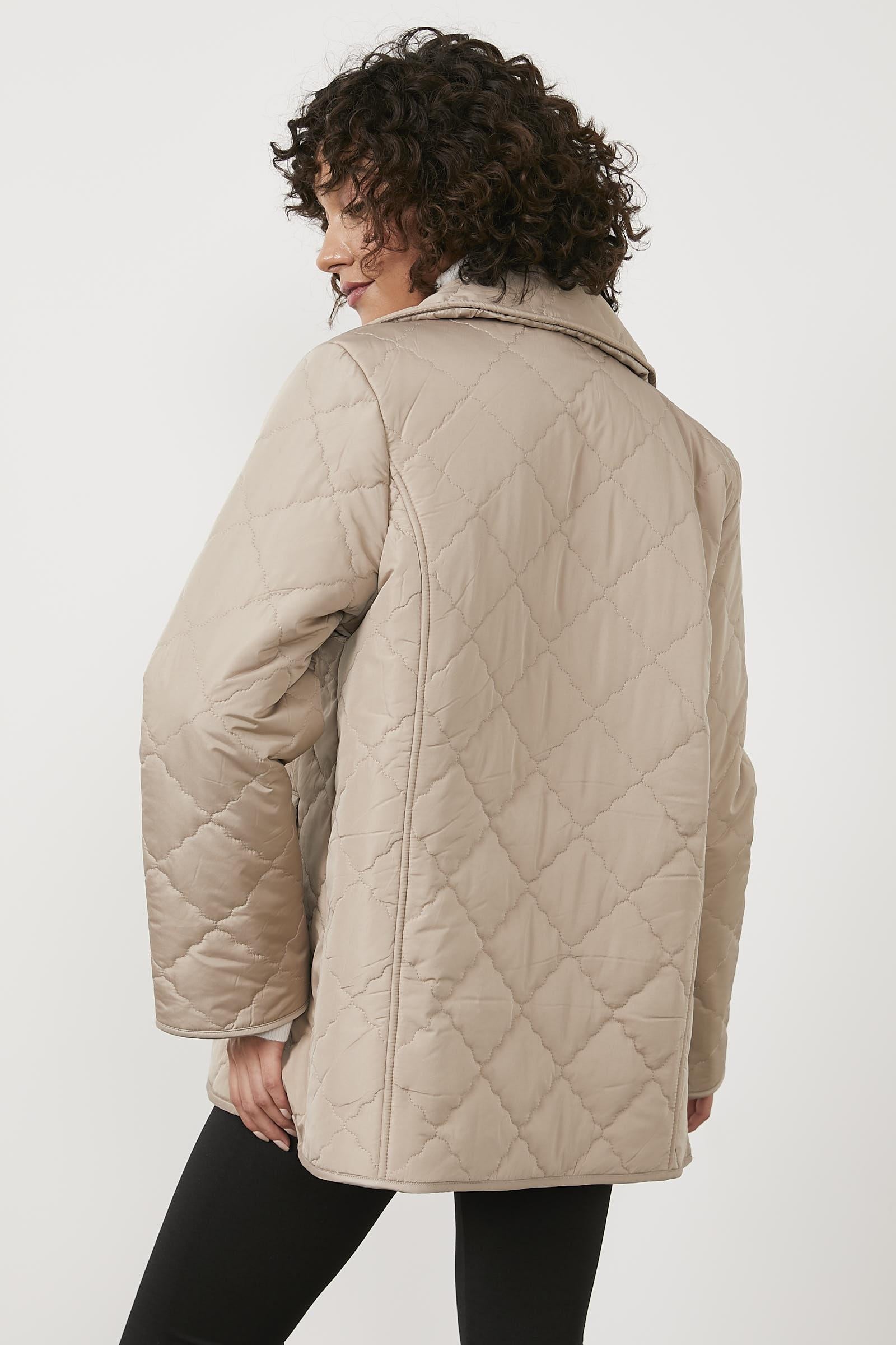 Kapitone Rahat Kalıp İçi Peluş Mont - Bej (6) Sementa