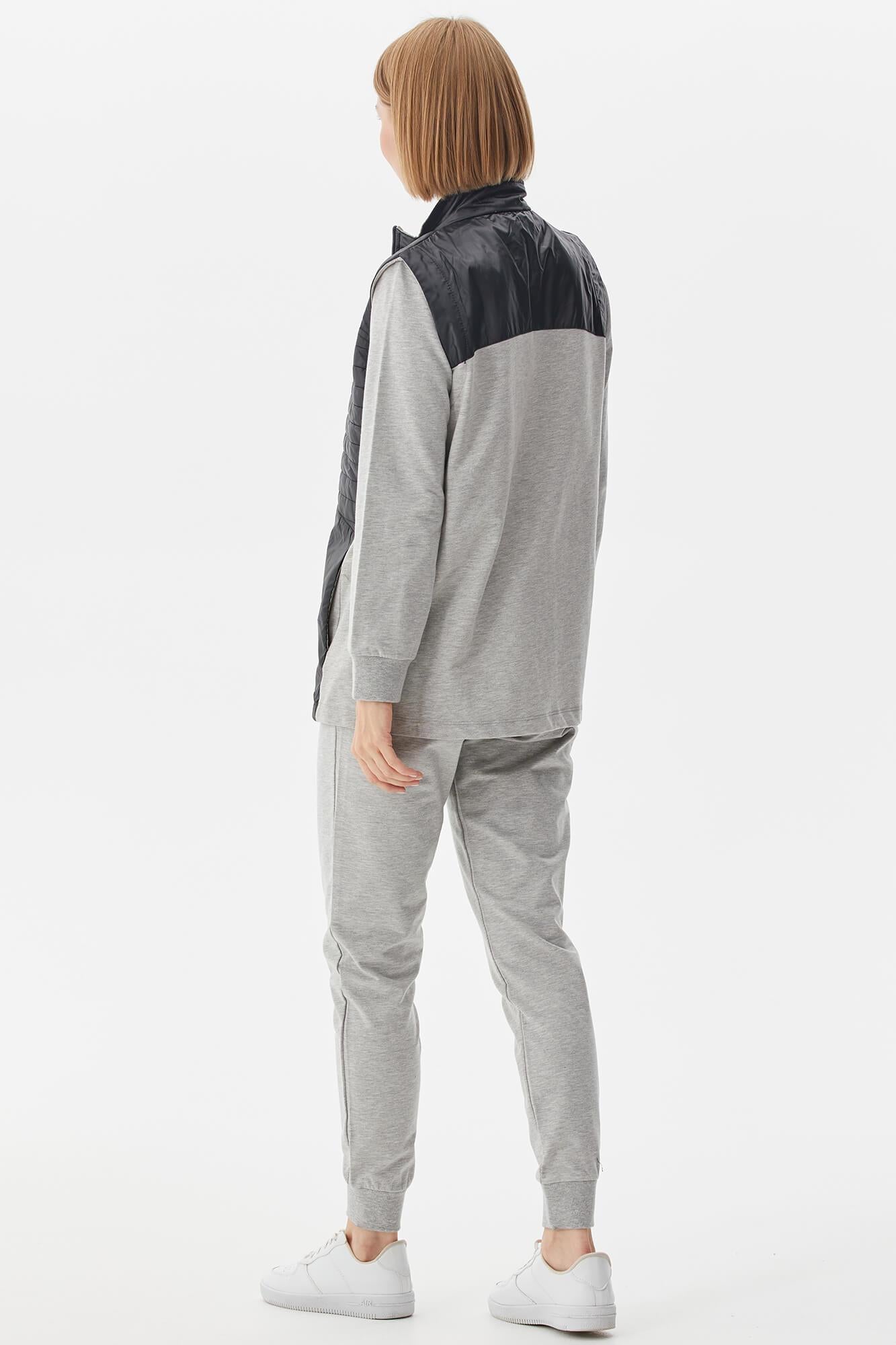 Kapitone Yelekli Üçlü Eşofman Takım - Gri (6) Sementa