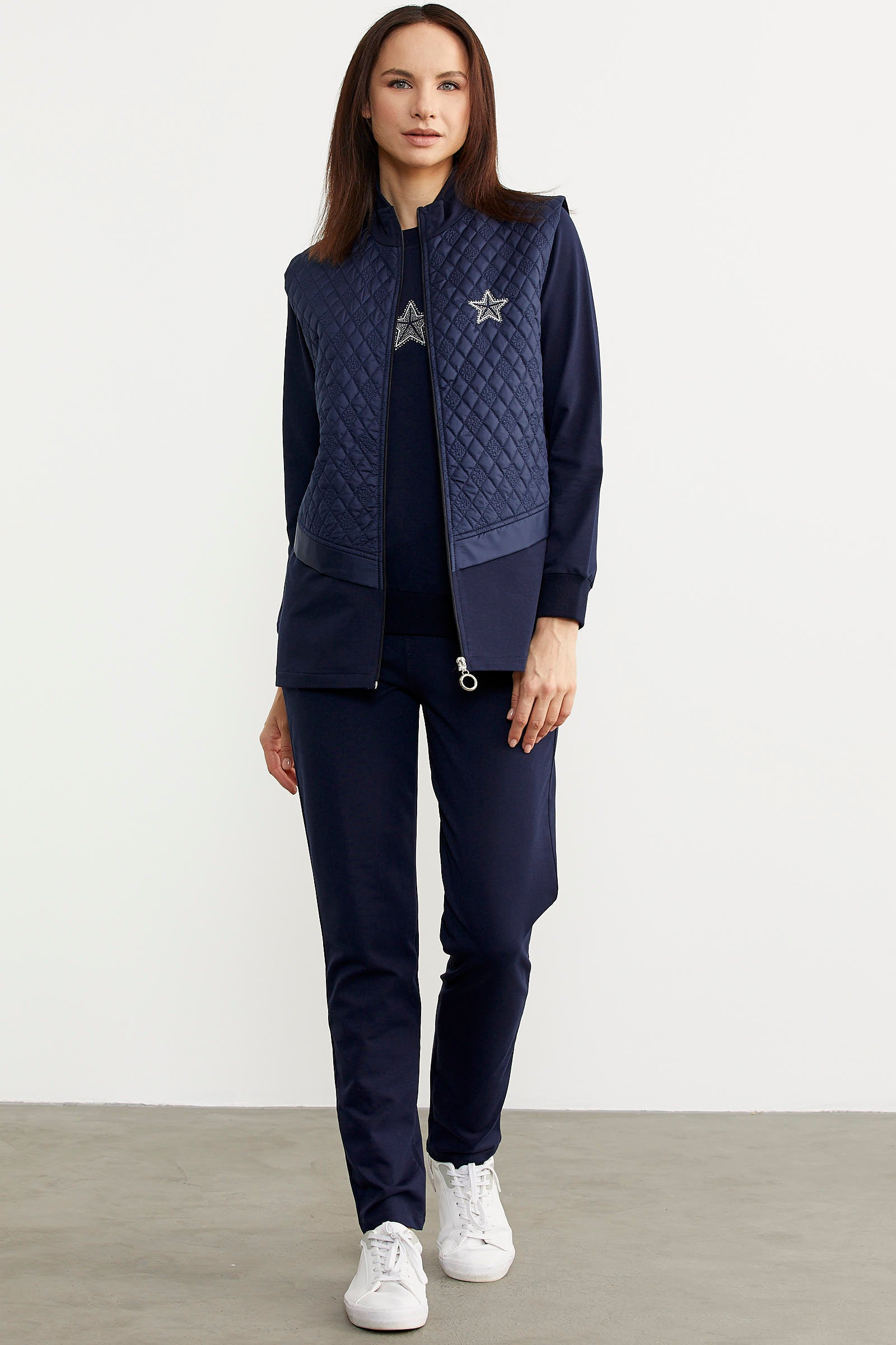 Kapitone Yelekli Üçlü Eşofman Takım - Lacivert (3) Sementa