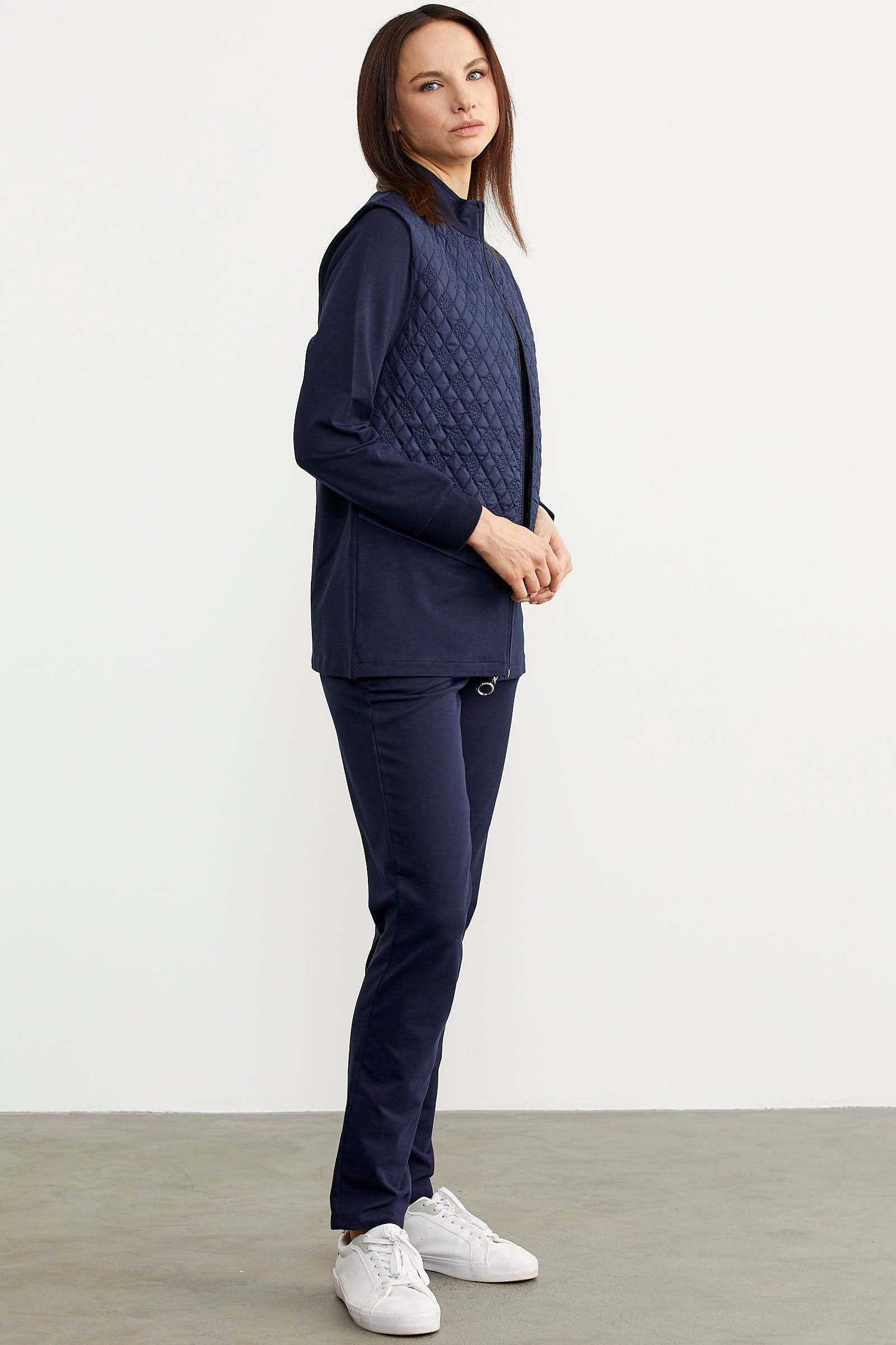 Kapitone Yelekli Üçlü Eşofman Takım - Lacivert (4) Sementa