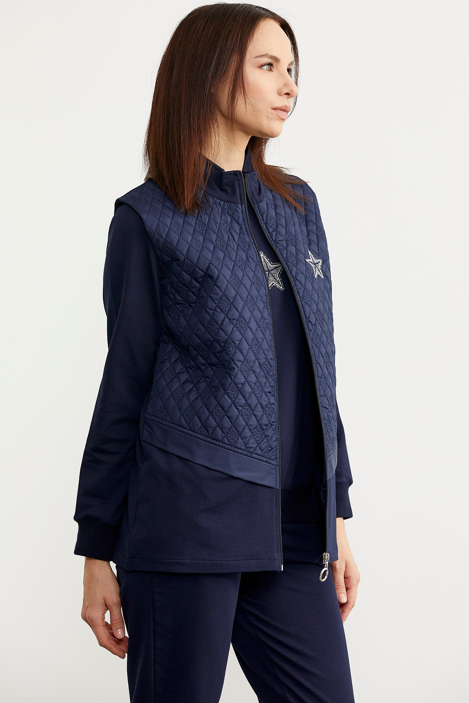 Kapitone Yelekli Üçlü Eşofman Takım - Lacivert (5) Sementa