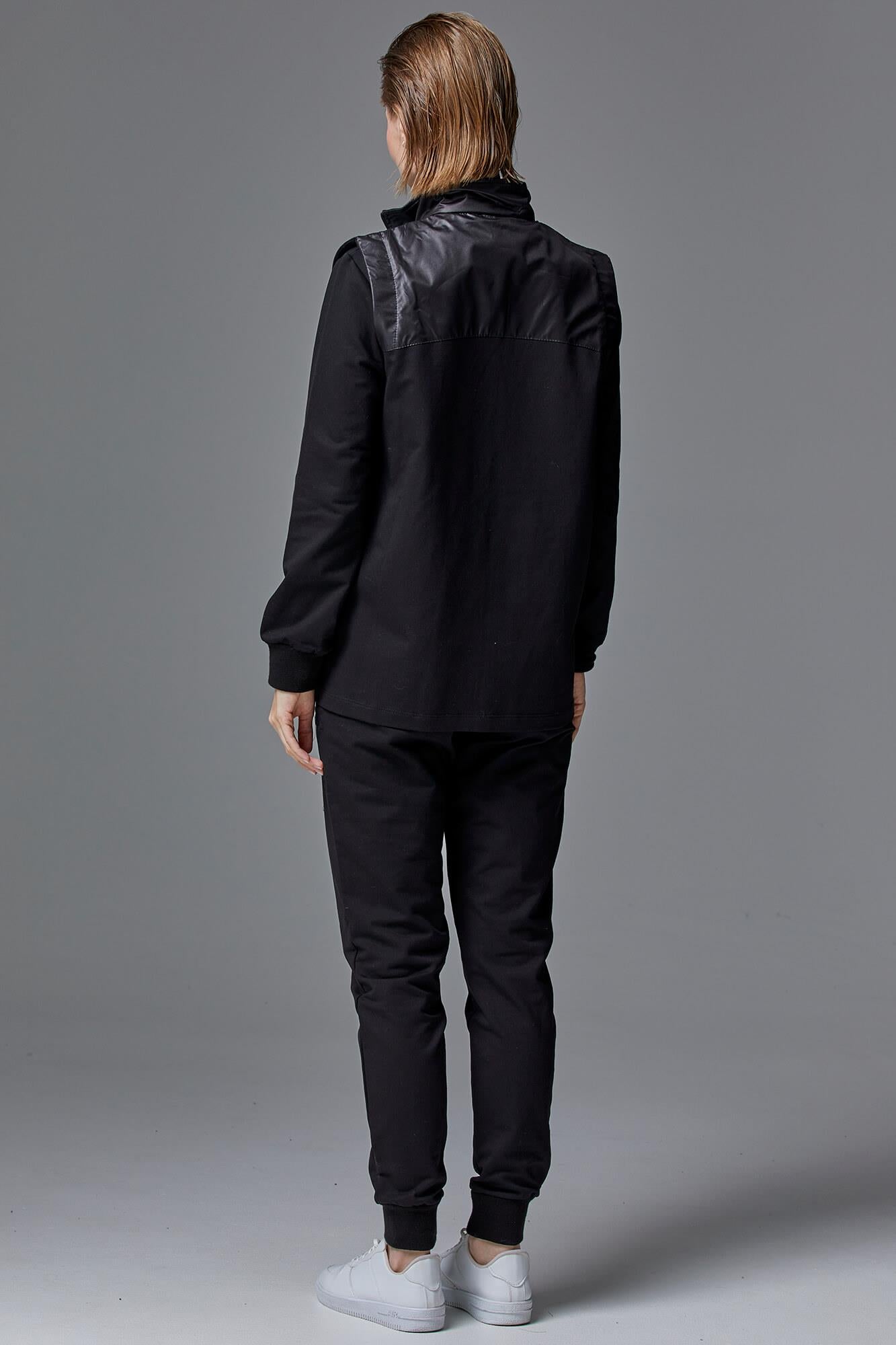 Kapitone Yelekli Üçlü Eşofman Takım - Siyah (7) Sementa