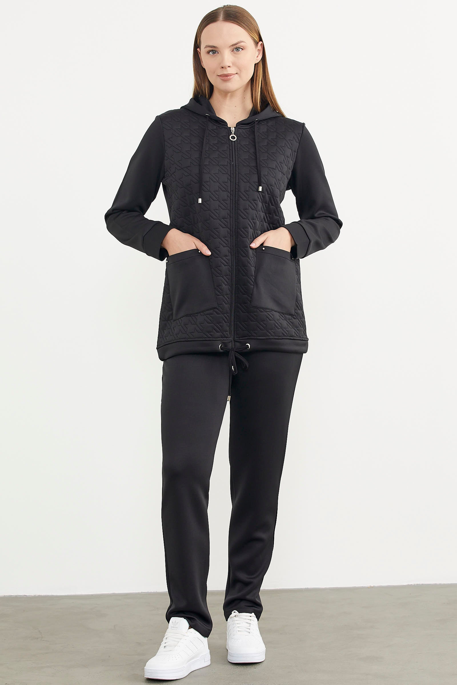 Kapitoneli Scuba Eşofman Takım - Siyah (1) Sementa