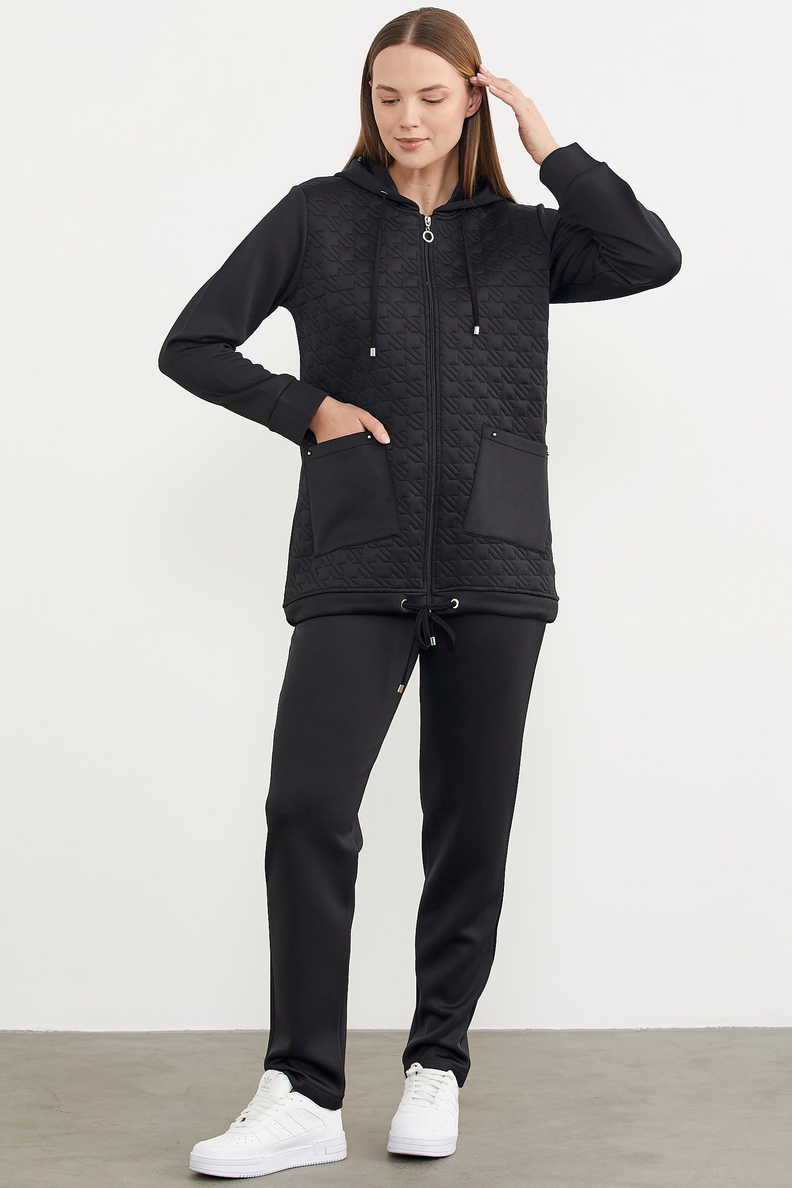 Kapitoneli Scuba Eşofman Takım - Siyah (6) Sementa