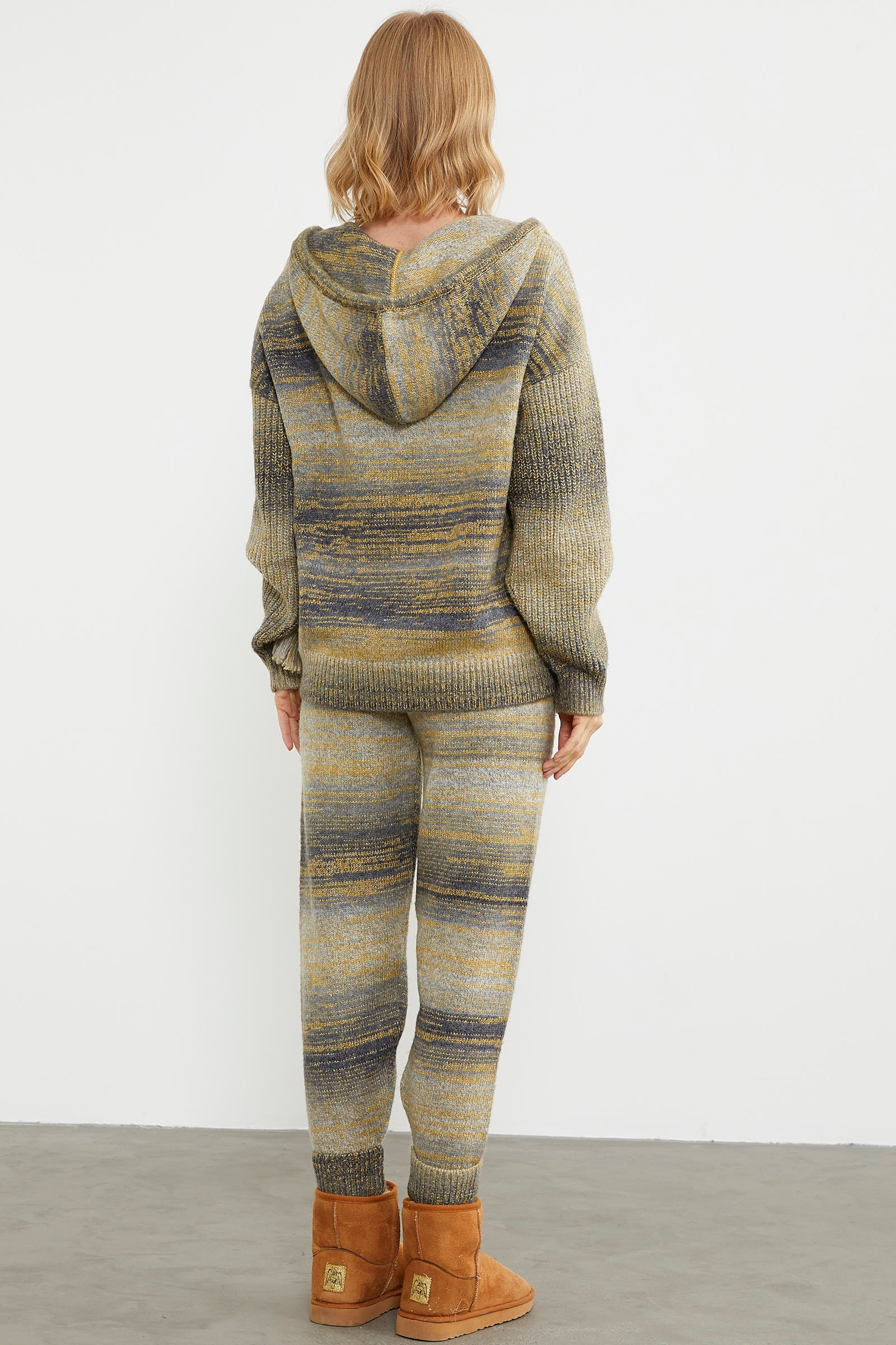 Kapüşonlu Çok Renkli Tiriko Takım - Hardal (6) Sementa