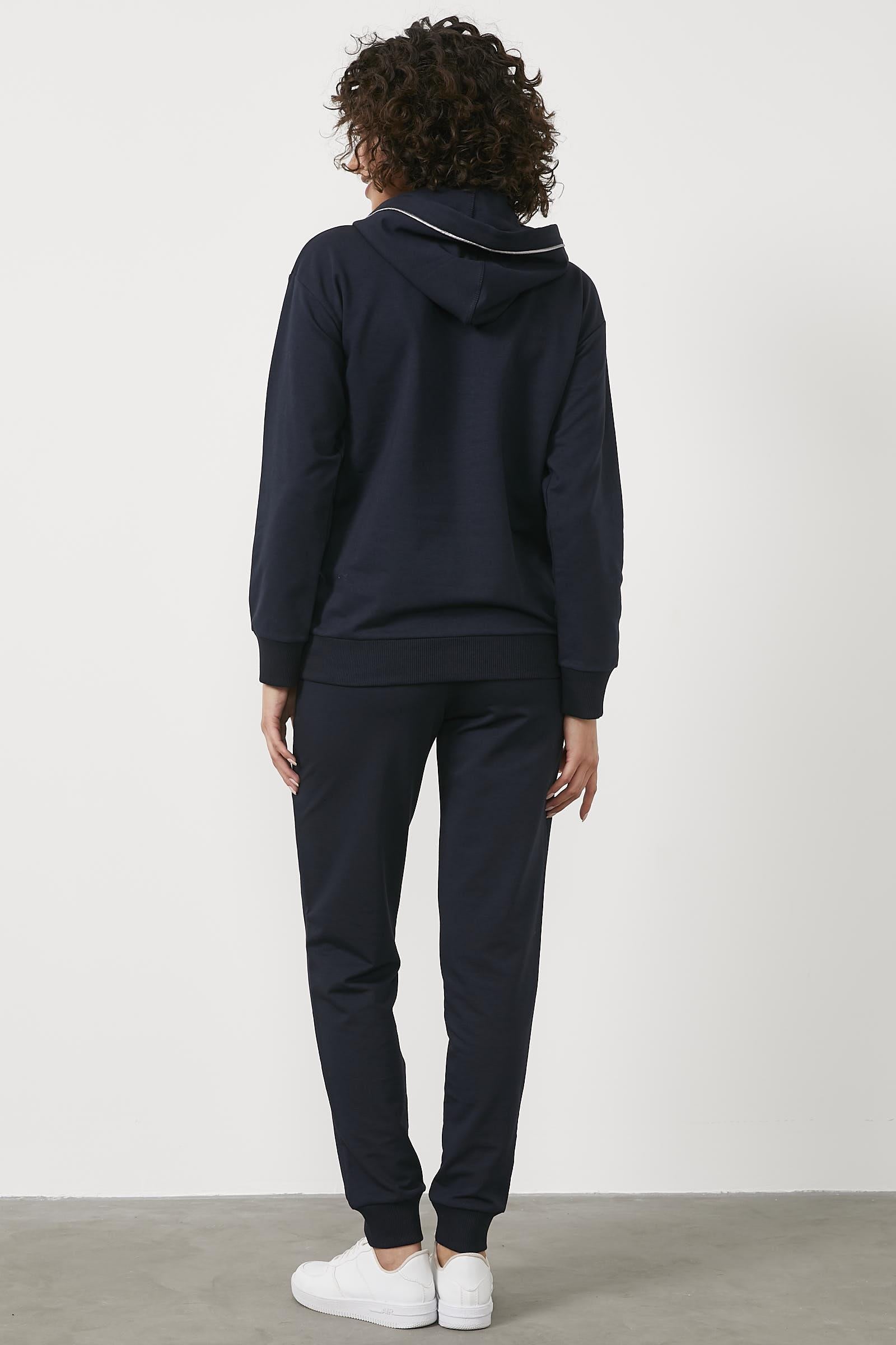 Kapüşonlu Kanguru Cepli Eşofman Takım - Lacivert (6) Sementa