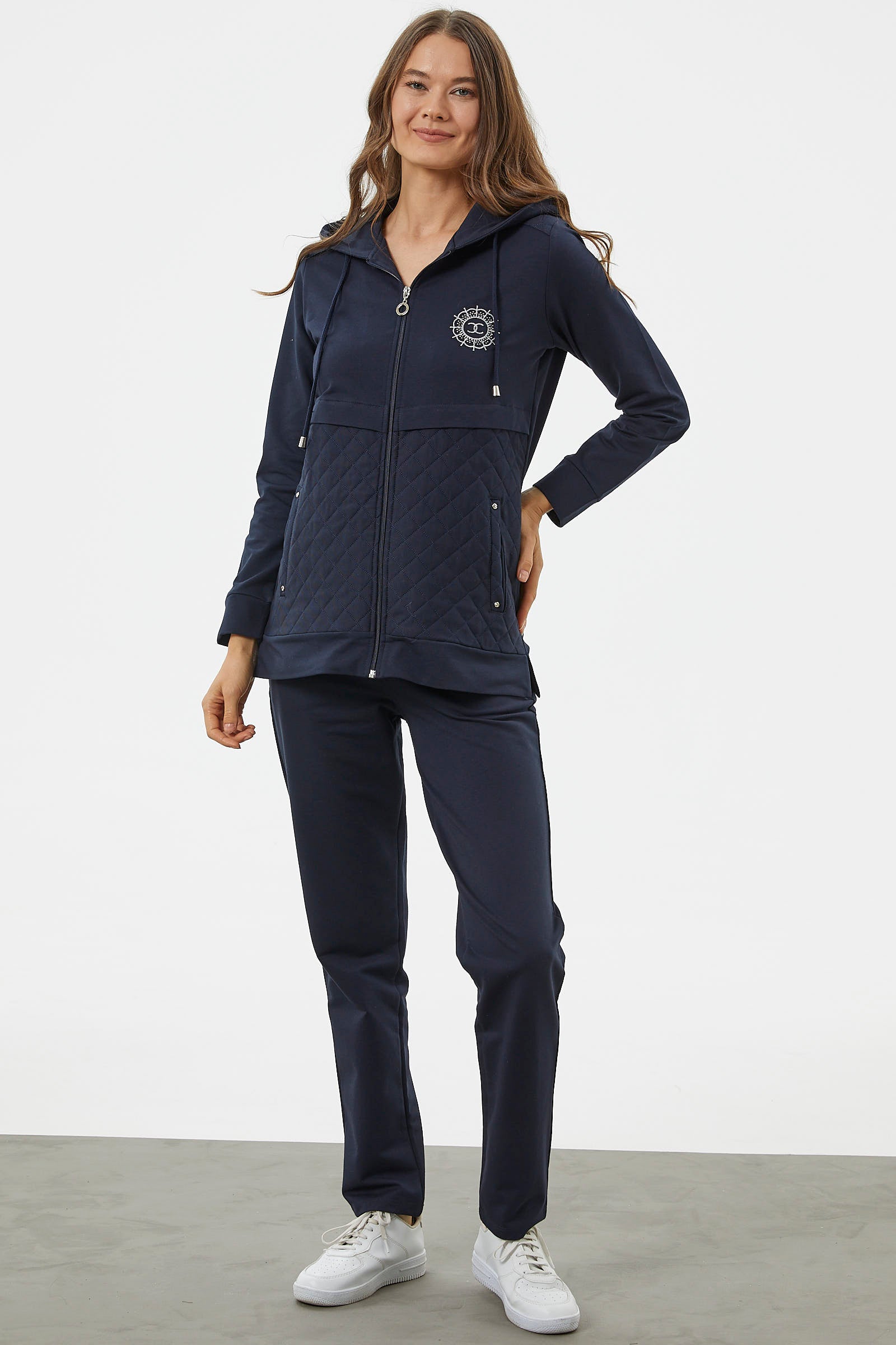 Kapüşonlu Kapitone Detaylı Eşofman Takım - Lacivert (5) Sementa