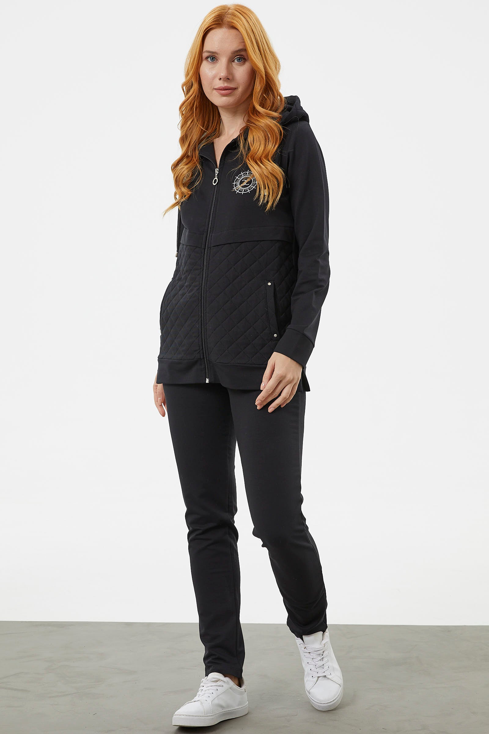 Kapüşonlu Kapitone Detaylı Eşofman Takım - Siyah (2) Sementa