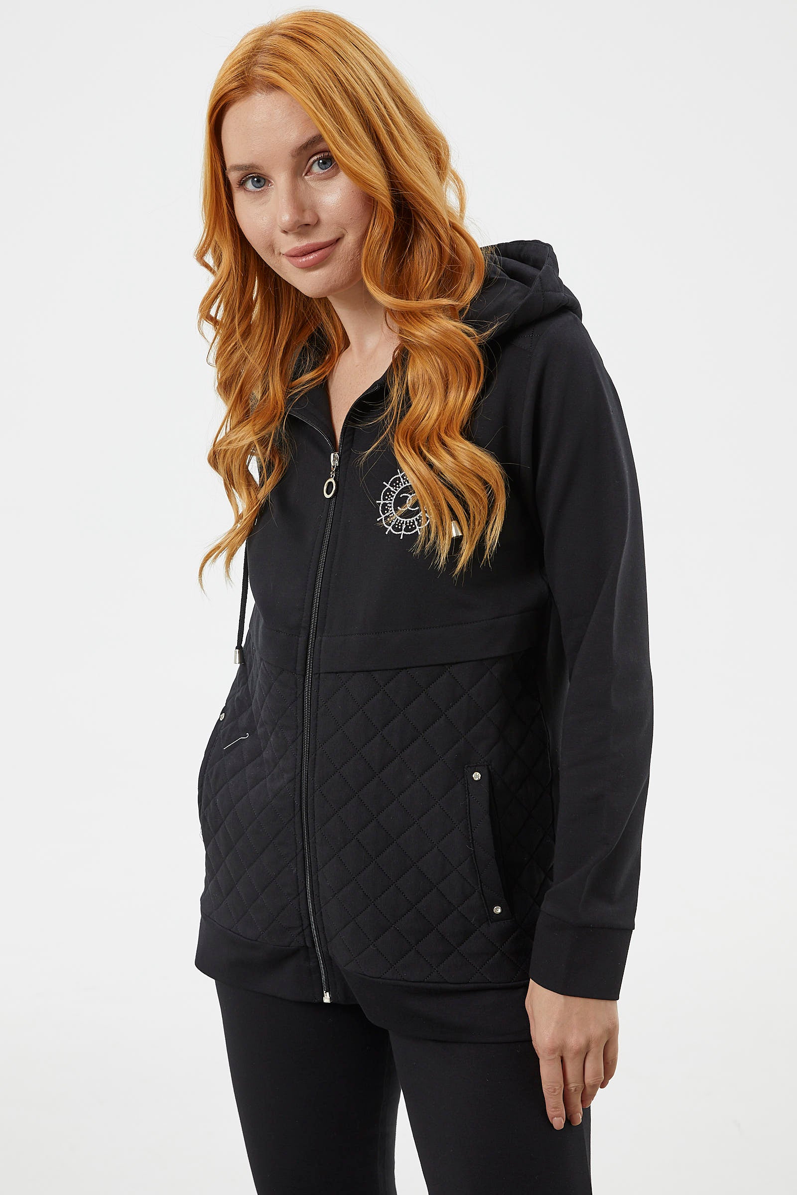 Kapüşonlu Kapitone Detaylı Eşofman Takım - Siyah (4) Sementa