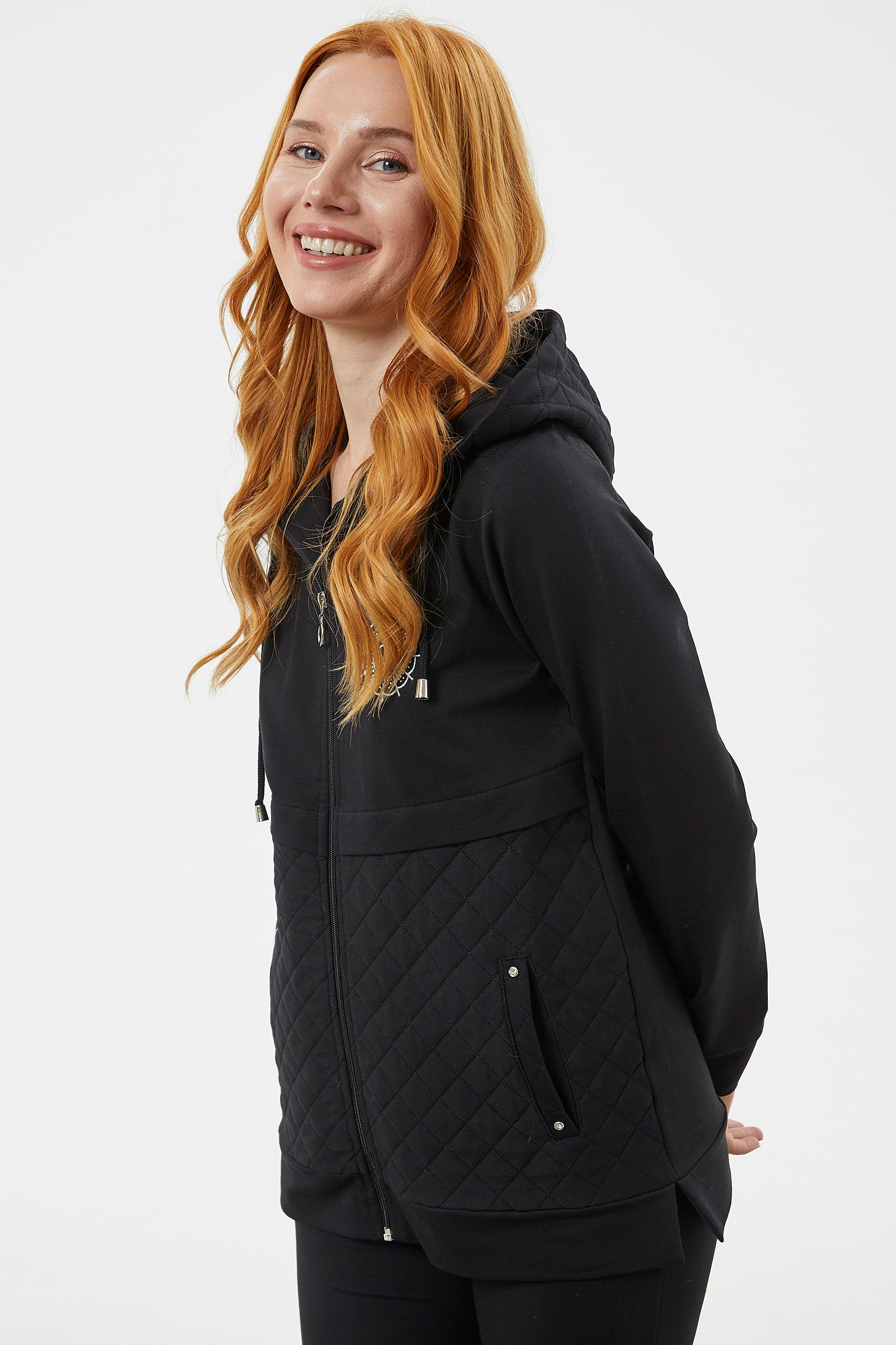 Kapüşonlu Kapitone Detaylı Eşofman Takım - Siyah (5) Sementa