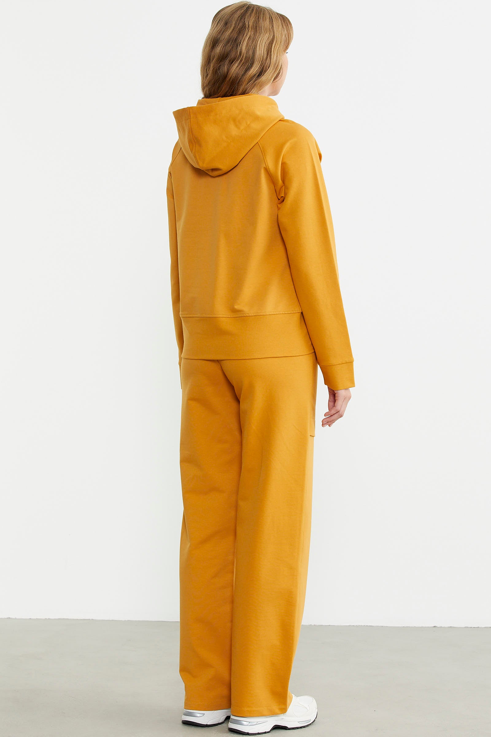 Kapüşonlu Oversize Eşofman Takım - Hardal - Sementa