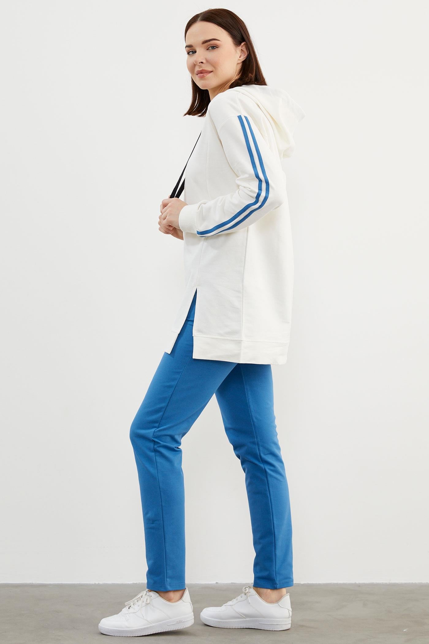 Kapüşonlu Oversize Eşofman Takım - Mavi (5) Sementa